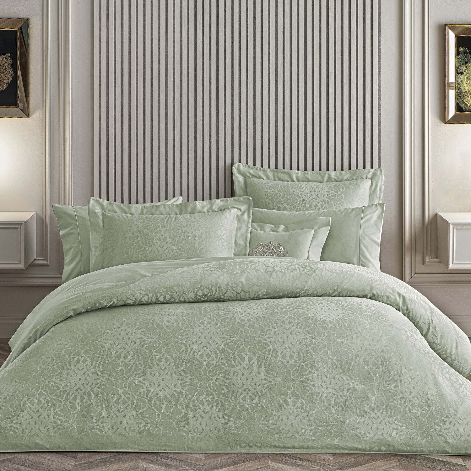 Valeron Valois Jakar Çift Kişilik Nevresim Takımı Haki