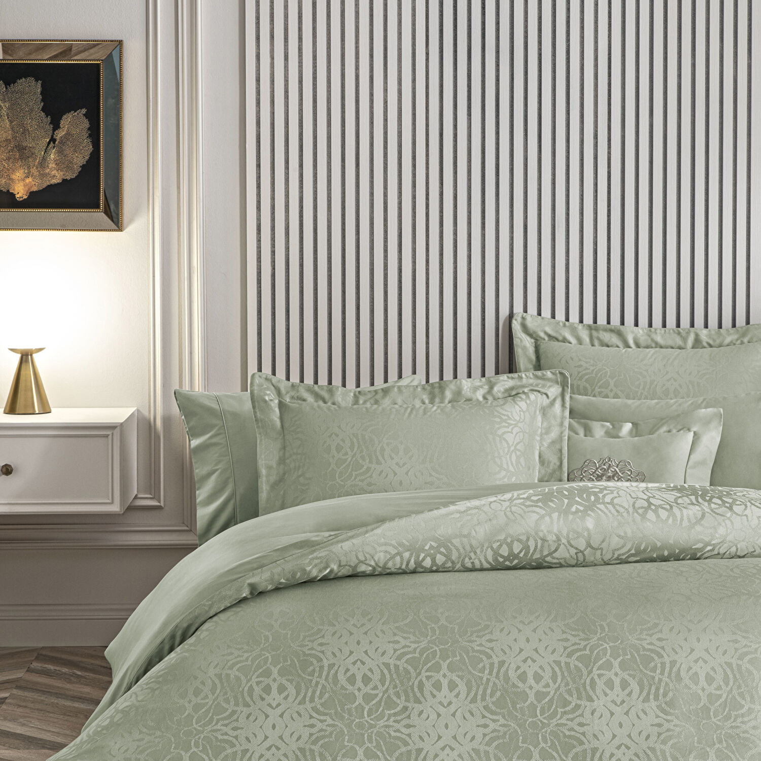 Valeron Valois Jakar Çift Kişilik Nevresim Takımı Haki