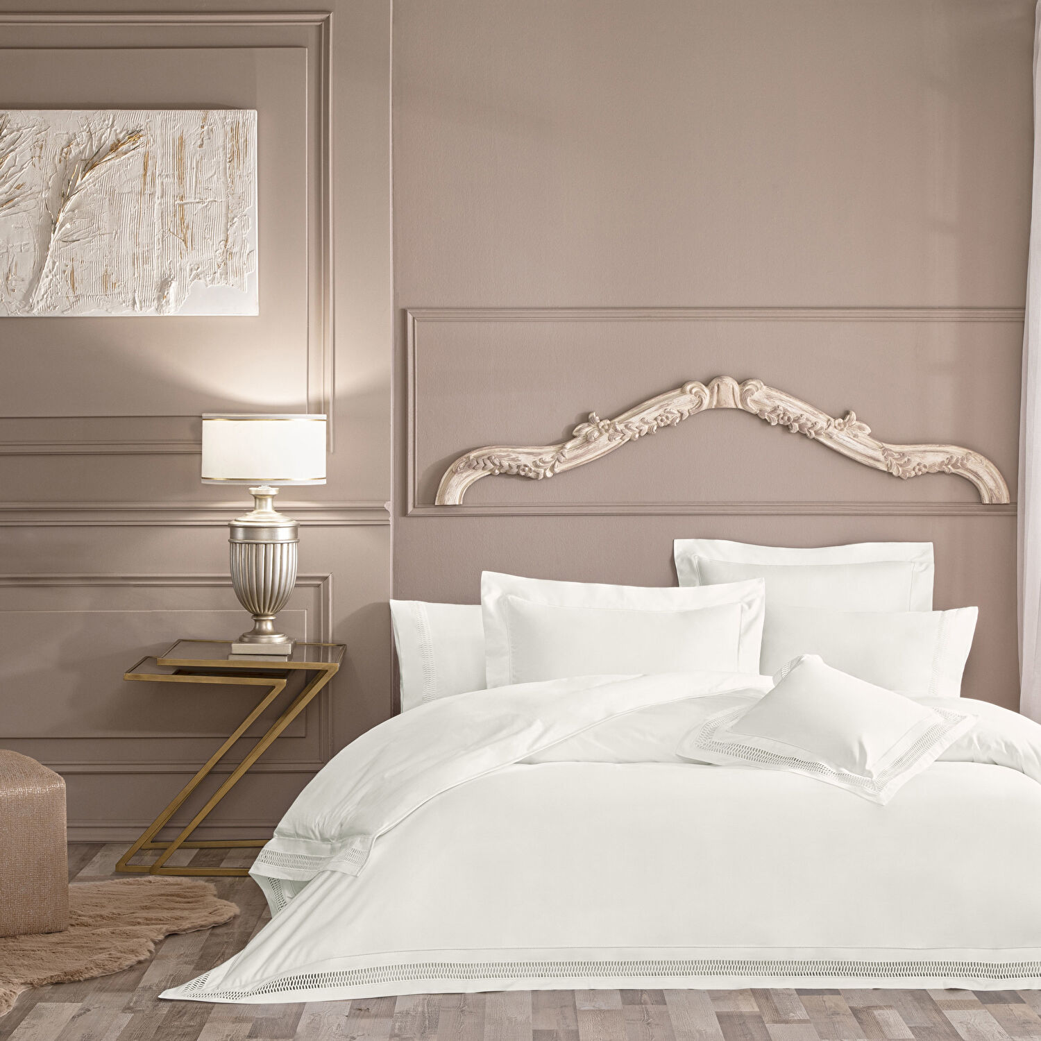 Valeron Cole Jakar Superking Nevresim Takımı Beyaz