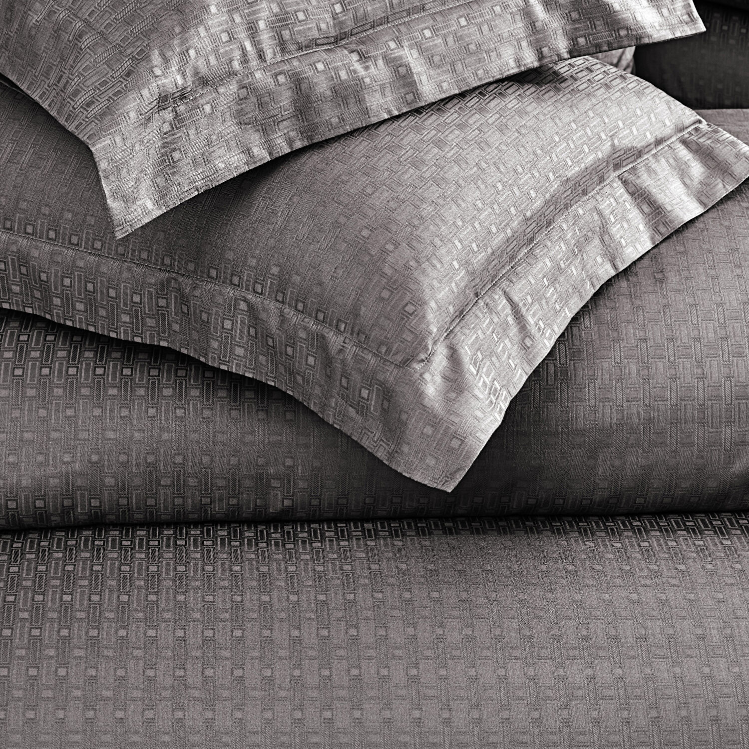 Valeron Davis Jakar Süper King Nevresim Takımı Antrasit