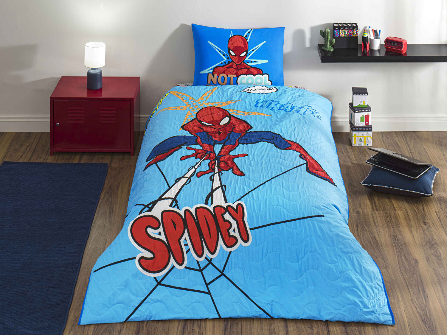 Taç Lisanslı Spiderman Thwip Tek Kişilik Pamuk Complete Set