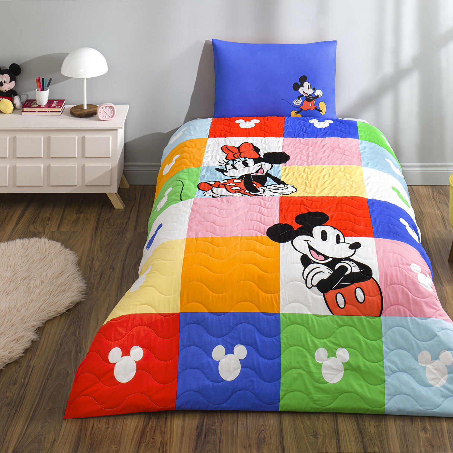 Taç Lisanslı Disney Minnie & Mickey Tek Kişilik Pamuk Complete Set