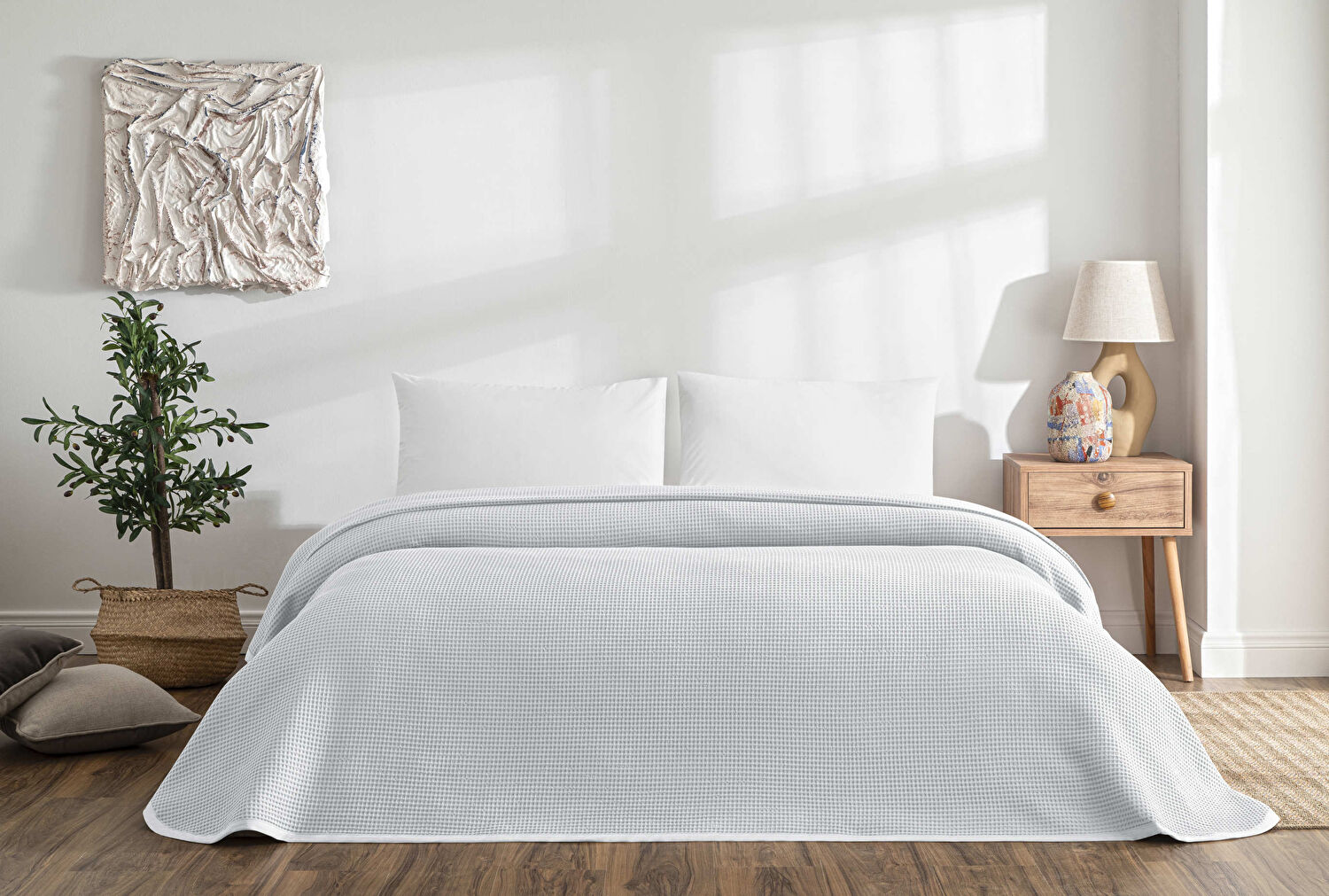 Linens Bsp Tek Kişilik Pike Açık Gri