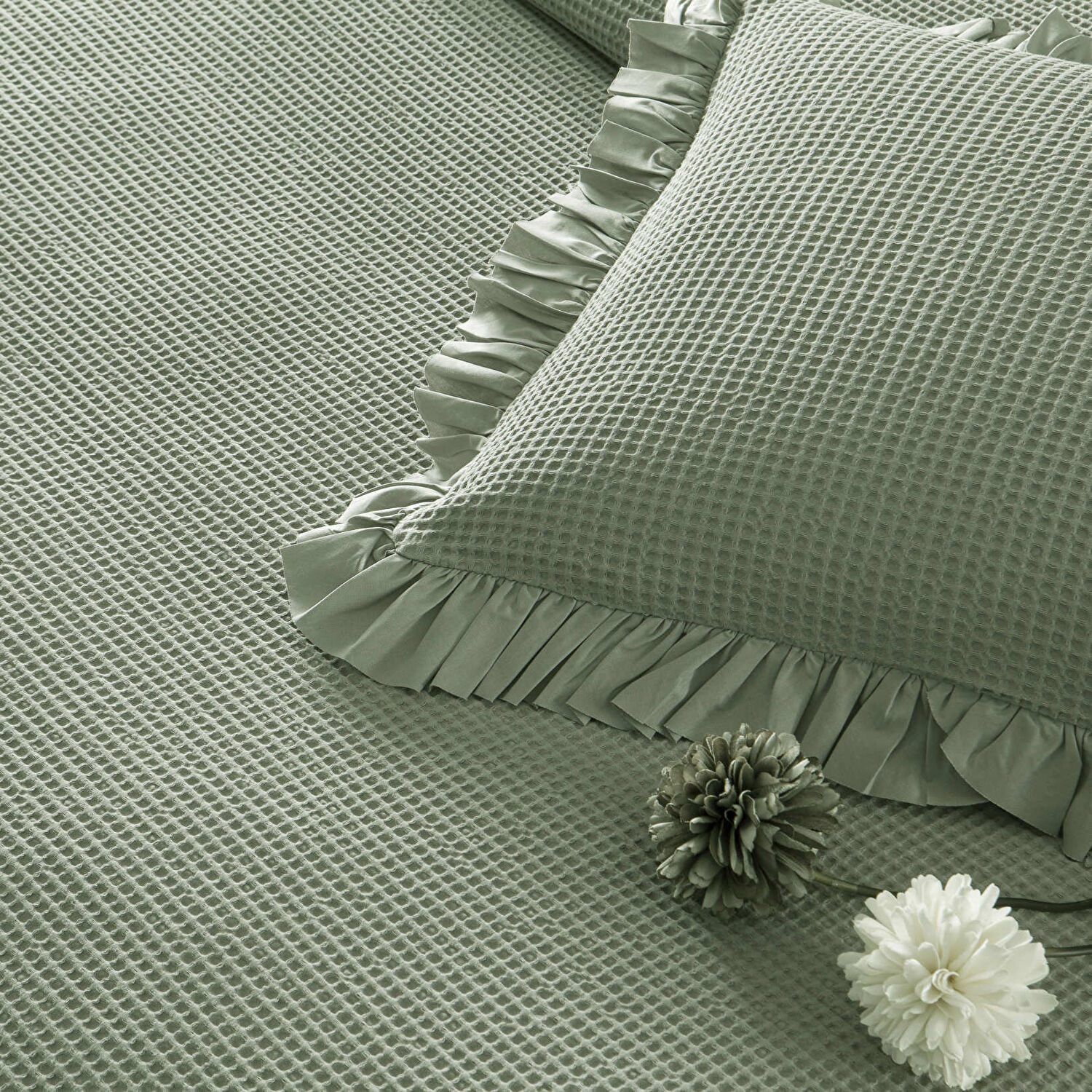 Linens Bsp Çİft Kişilik Yatak Örtüsü Seti Yeşil