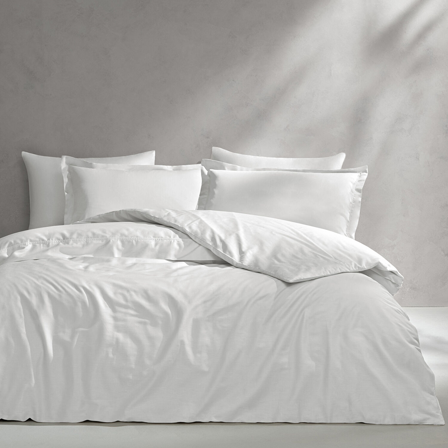 Linens Mix&Match Pamuk Saten Çift Kişilik Nevresim Kılıfı Ekru