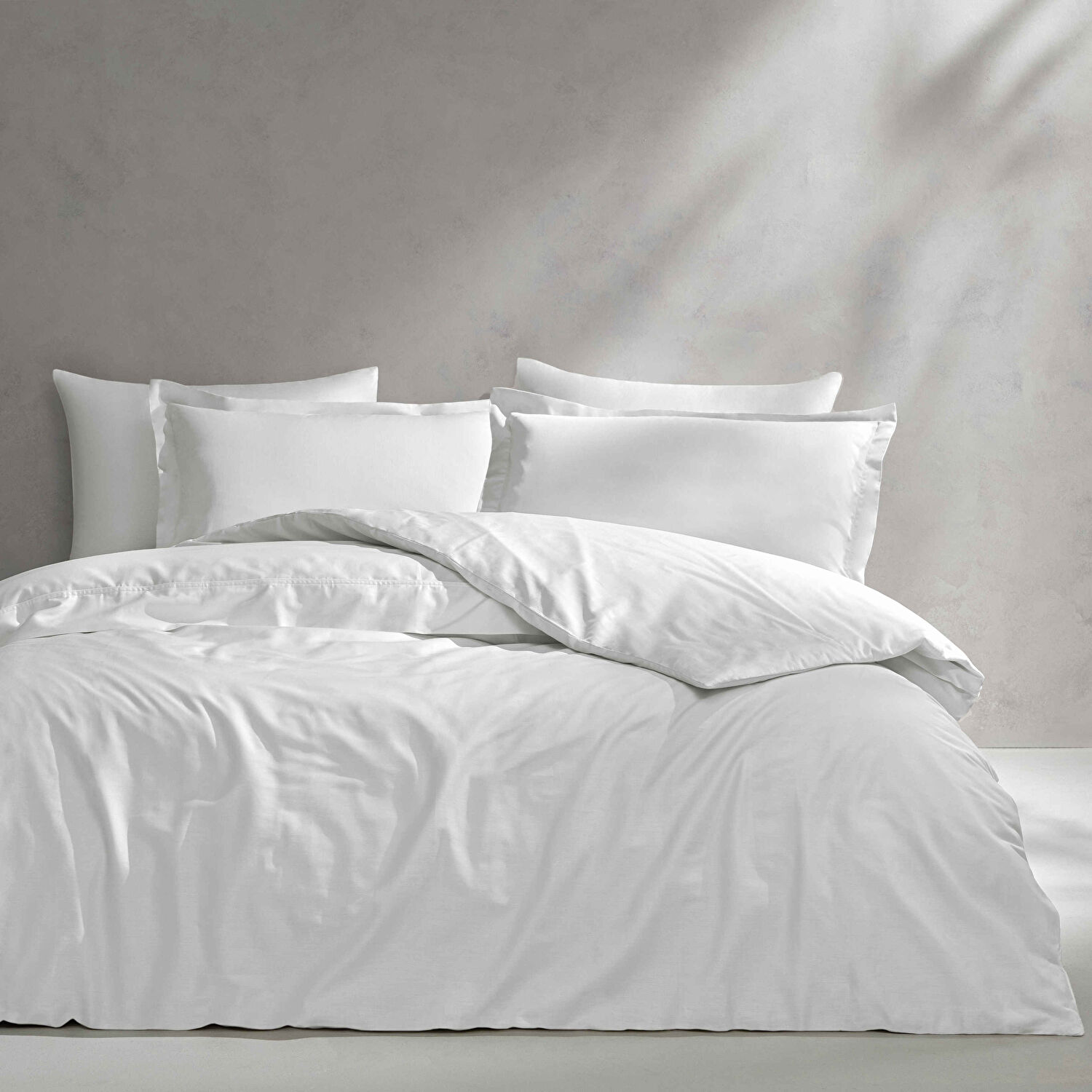 Linens Mix&Match Pamuk Saten Süperking Size Nevresim Kılıfı Ekru