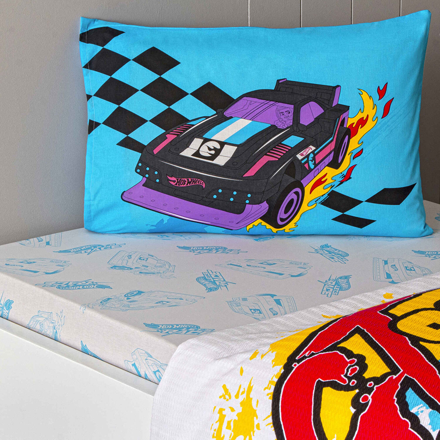 Taç Lisanslı Hot Wheels Fast Tek Kişilik Pamuk Pike Takımı