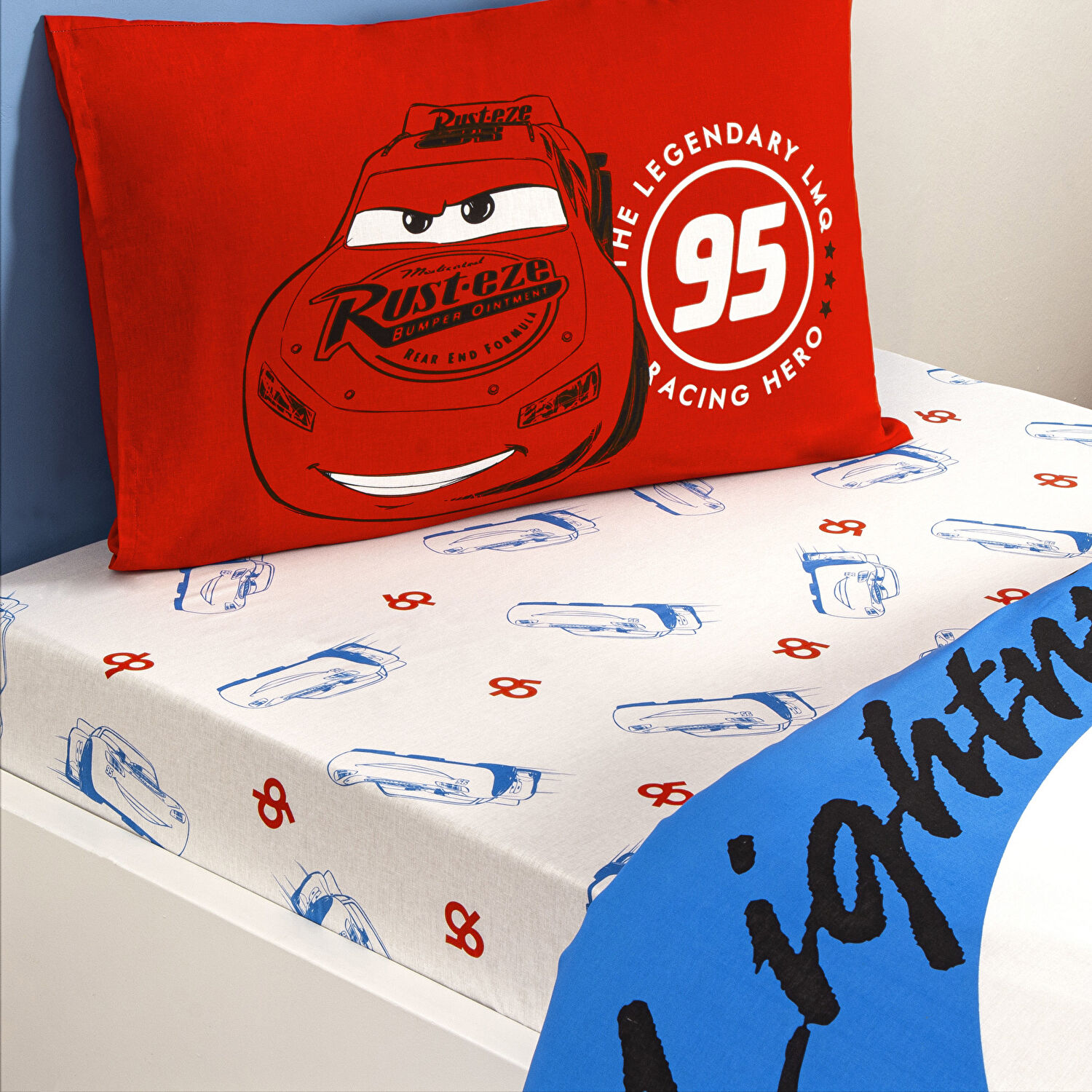 Taç Lisanslı Disney Cars Mcqueen Tek Kişilik Pamuk Nevresim Takımı