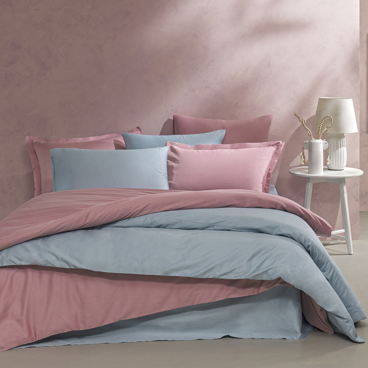 Linens Mix&Match Pamuk Saten Tek Kişilik Lastikli Çarşaf Mavi