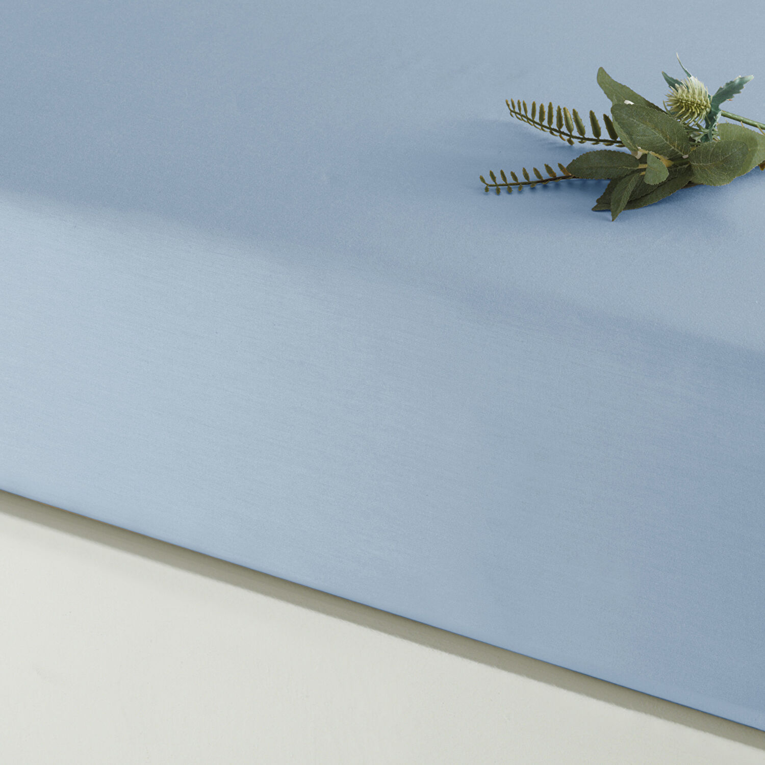 Linens Mix&Match Pamuk Saten Tek Kişilik Lastikli Çarşaf Mavi