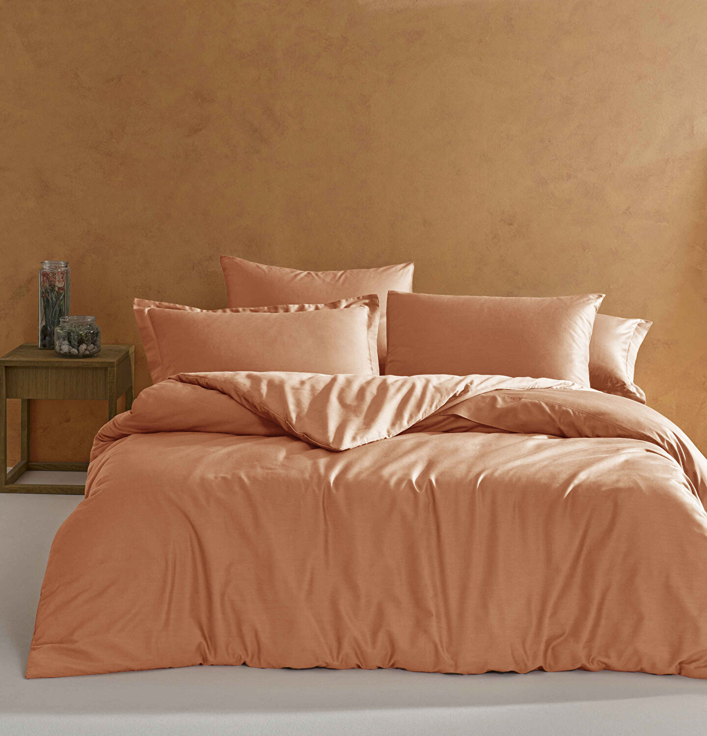 Linens Mix&Match Pamuk Saten Tek Kişilik Saten Nevresim Kılıfı Turuncu