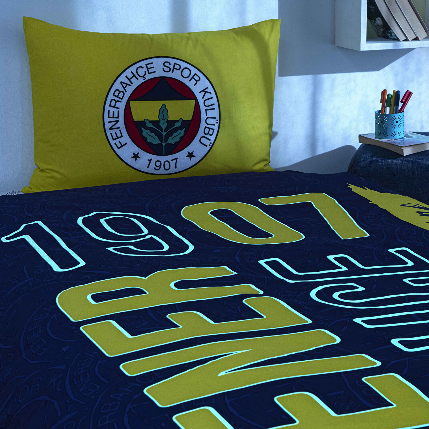 Taç Lisanslı Fenerbahçe Şanlı Kanarya Pamuk Tek Kişilik Nevresim Takımı