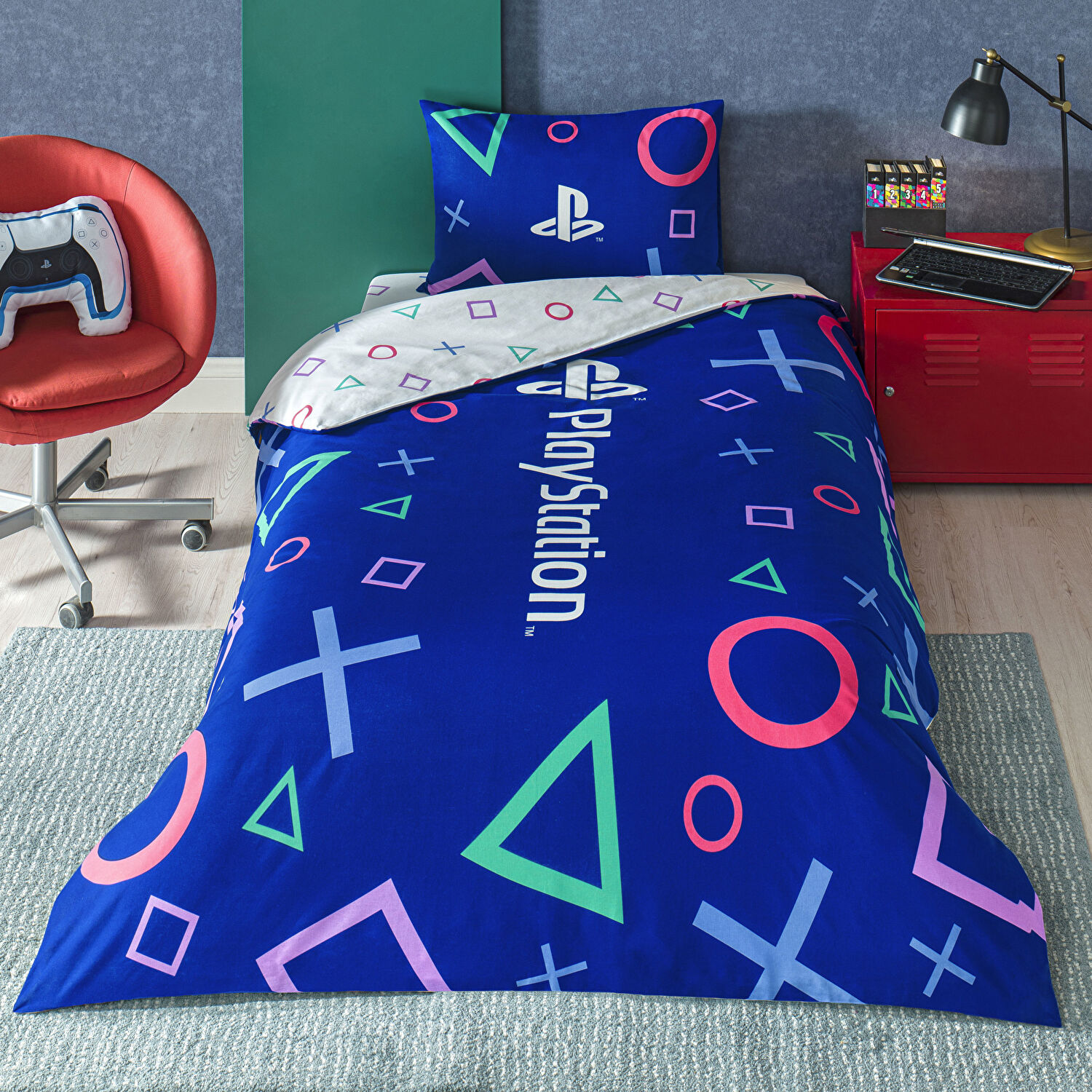 Taç Lisanslı Playstation Tek Kişilik Pamuk Nevresim Takımı 100