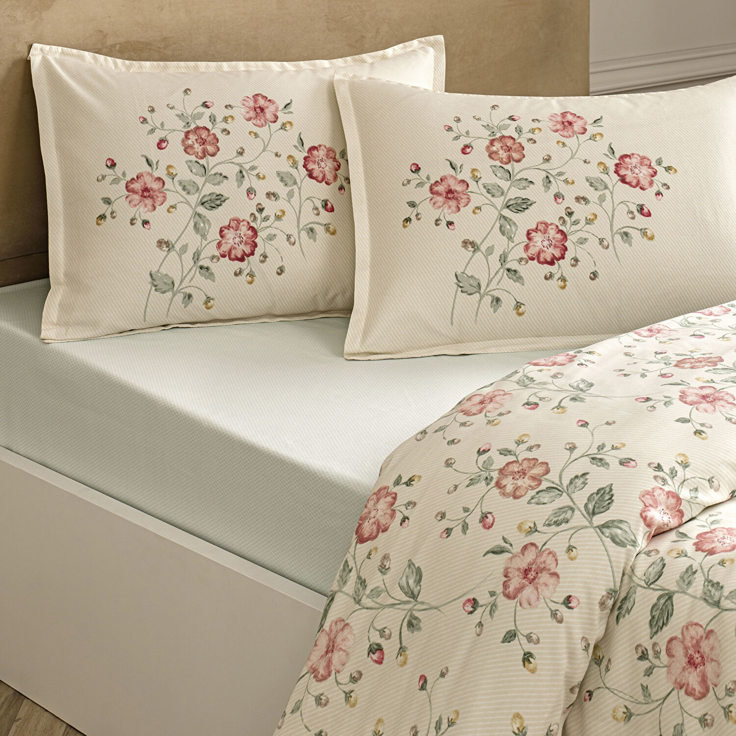 Linens Allday Fleur 220 Tc Pamuk Saten Tek Kişilik Nevresim Takımı