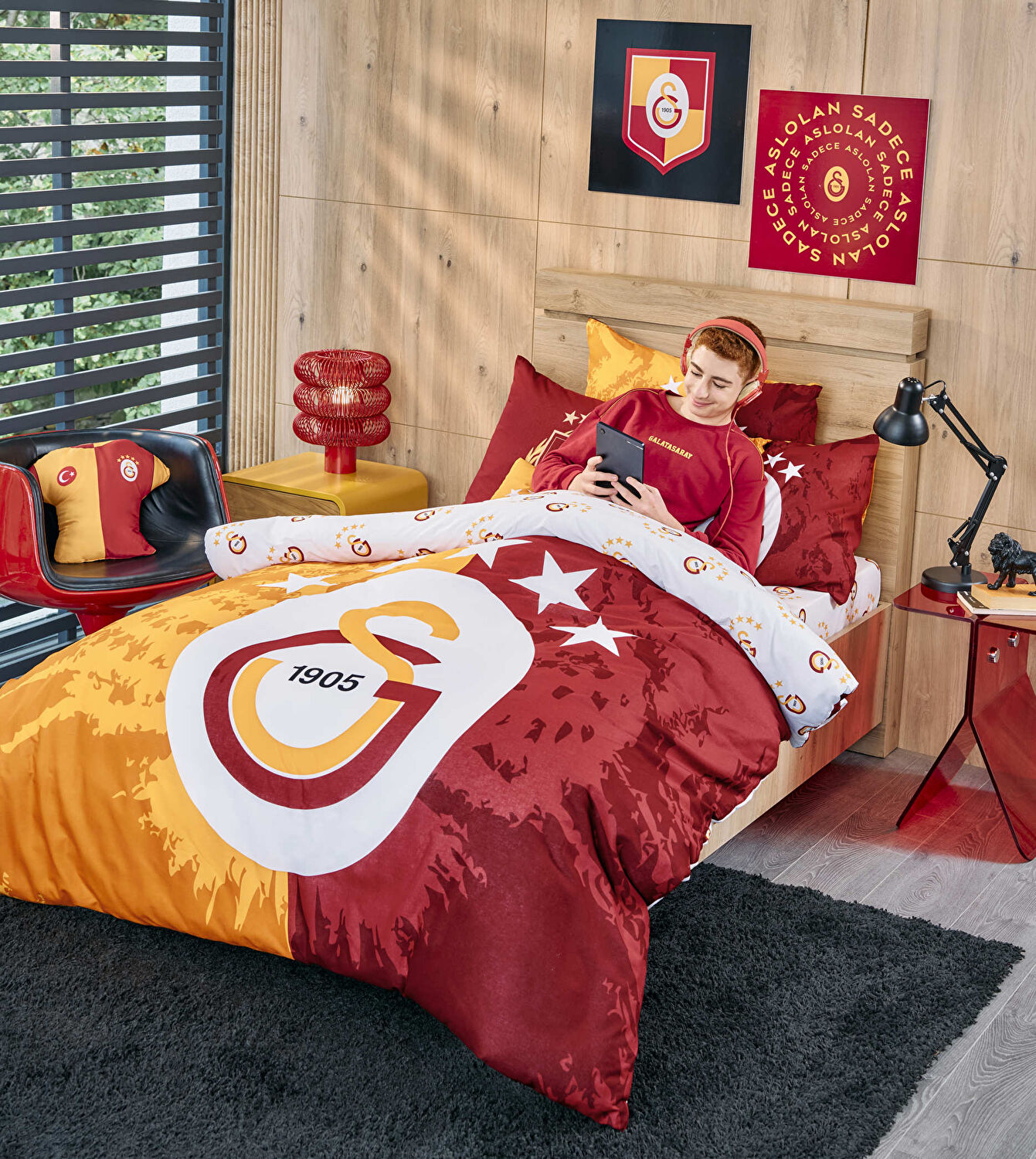 Lisanslı 5.Yıldız Galatasaray Nevresim Takımı Tek Kişilik