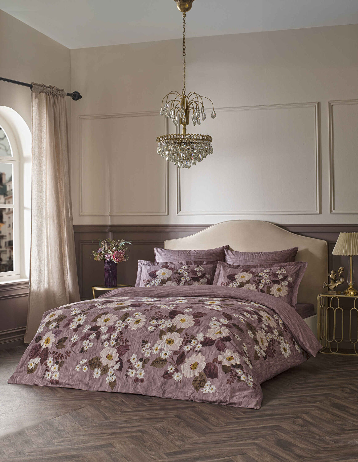 Linens Sc Velour Nevresim Takımı Çift Kişilik Pembe