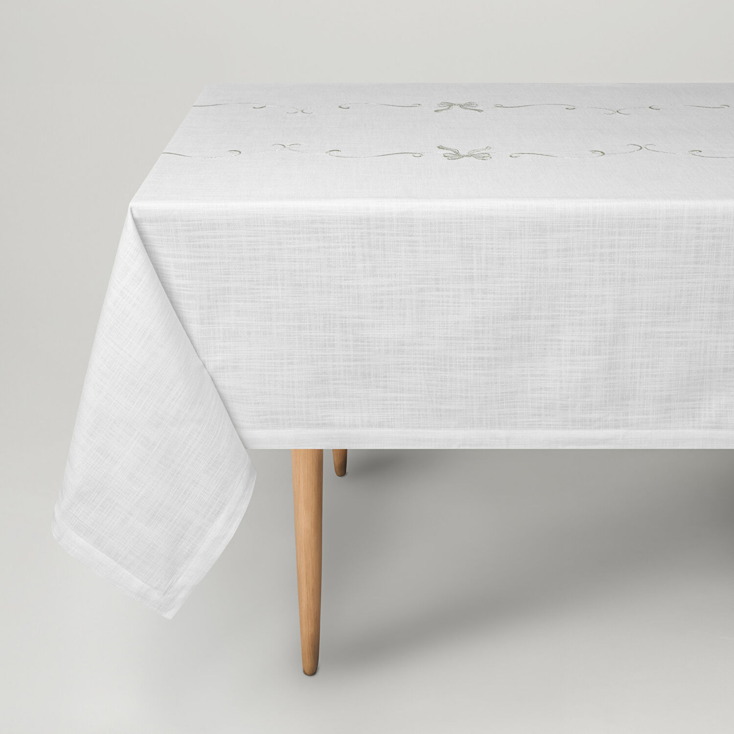 Linens Ribbon 150x250 cm Masa Örtüsü Kırık Beyaz