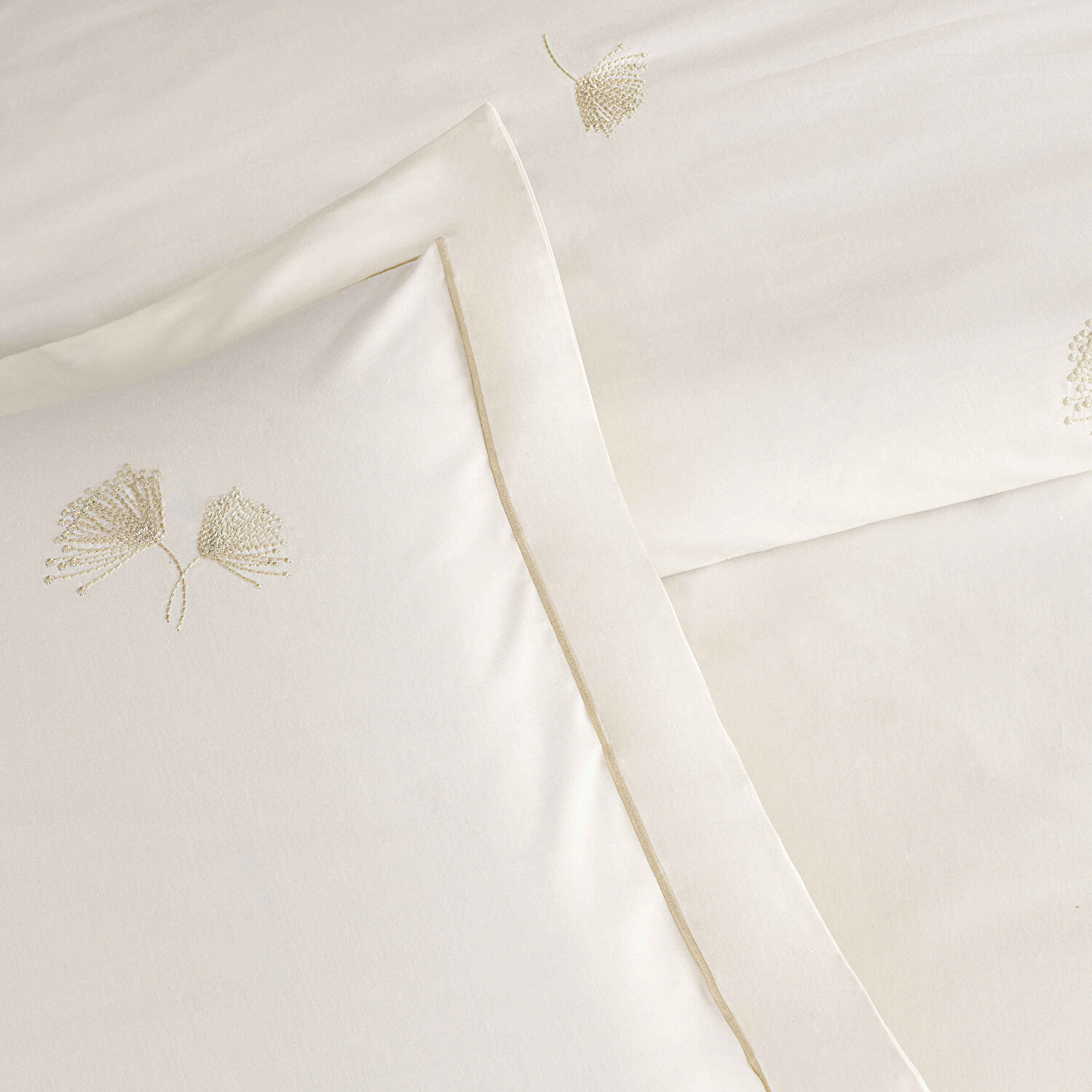 Linens Premium Dandelo Pamuk Brode Çift Kişilik Nevresim Takımı Beyaz