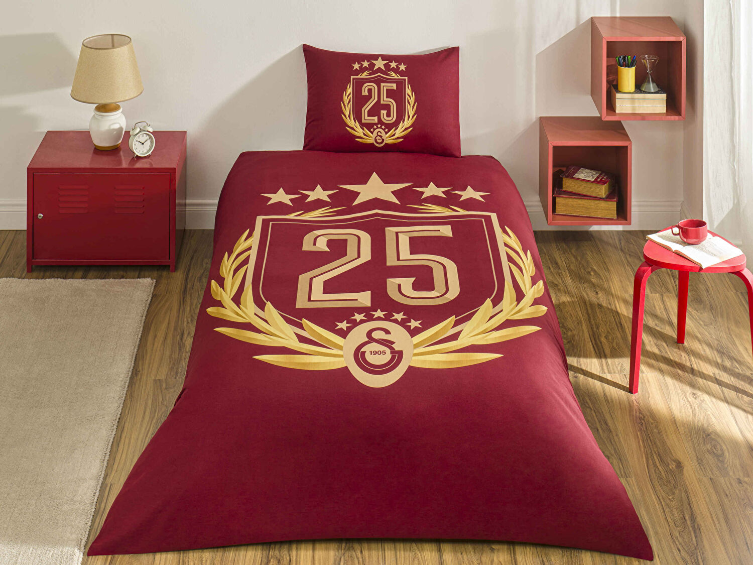 Taç Lisanslı Galatasaray 25.Şampiyonluk Tek Kişilik Nevresim Takımı