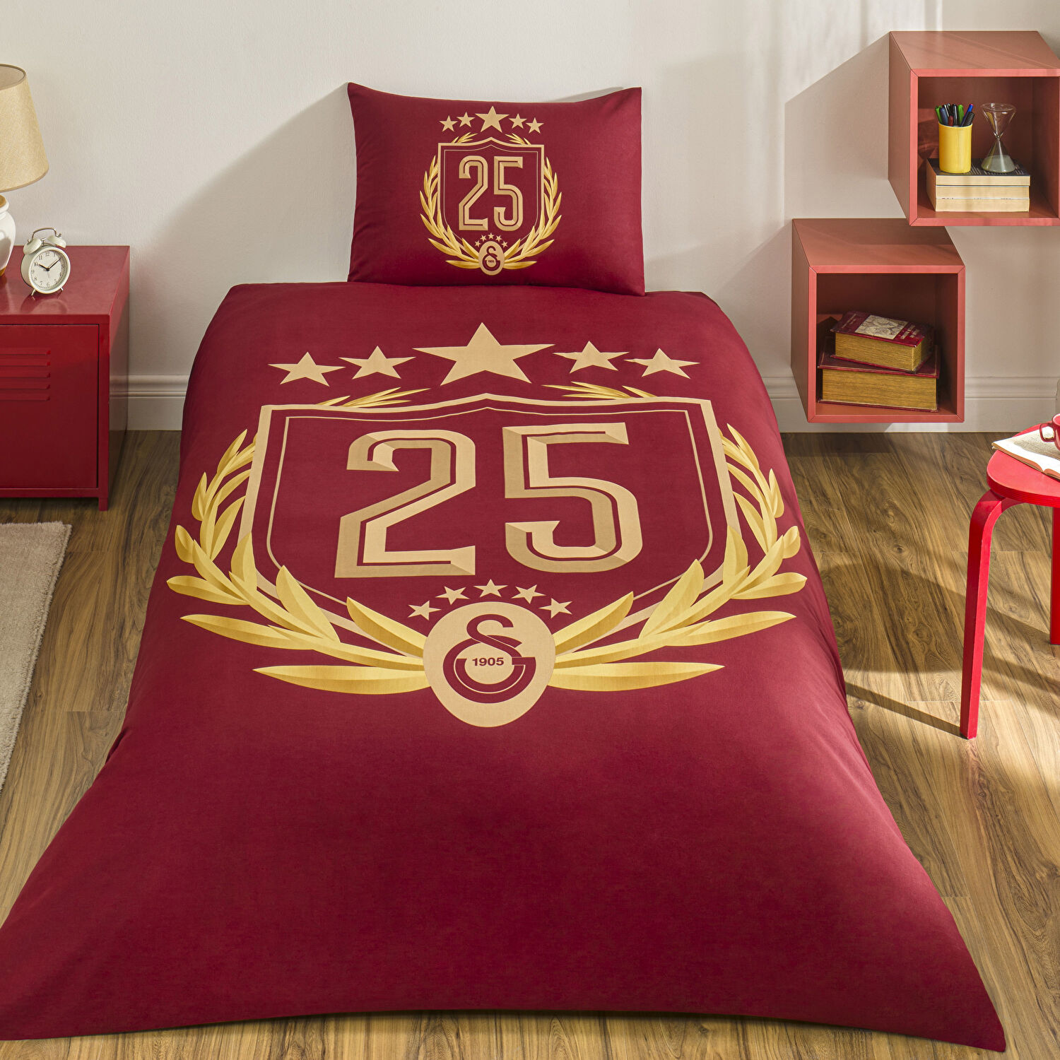 Taç Lisanslı Galatasaray 25.Şampiyonluk 50x70 cm Yastık Kılıfı