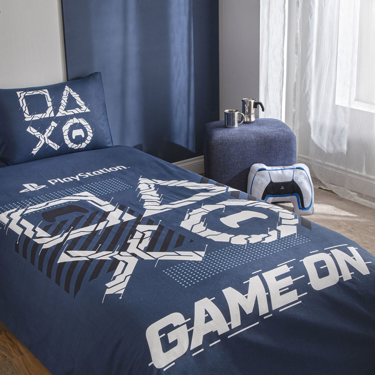 Taç Lisanslı Playstation Game on Tek Kişilik Pamuk Nevresim Takımı 100