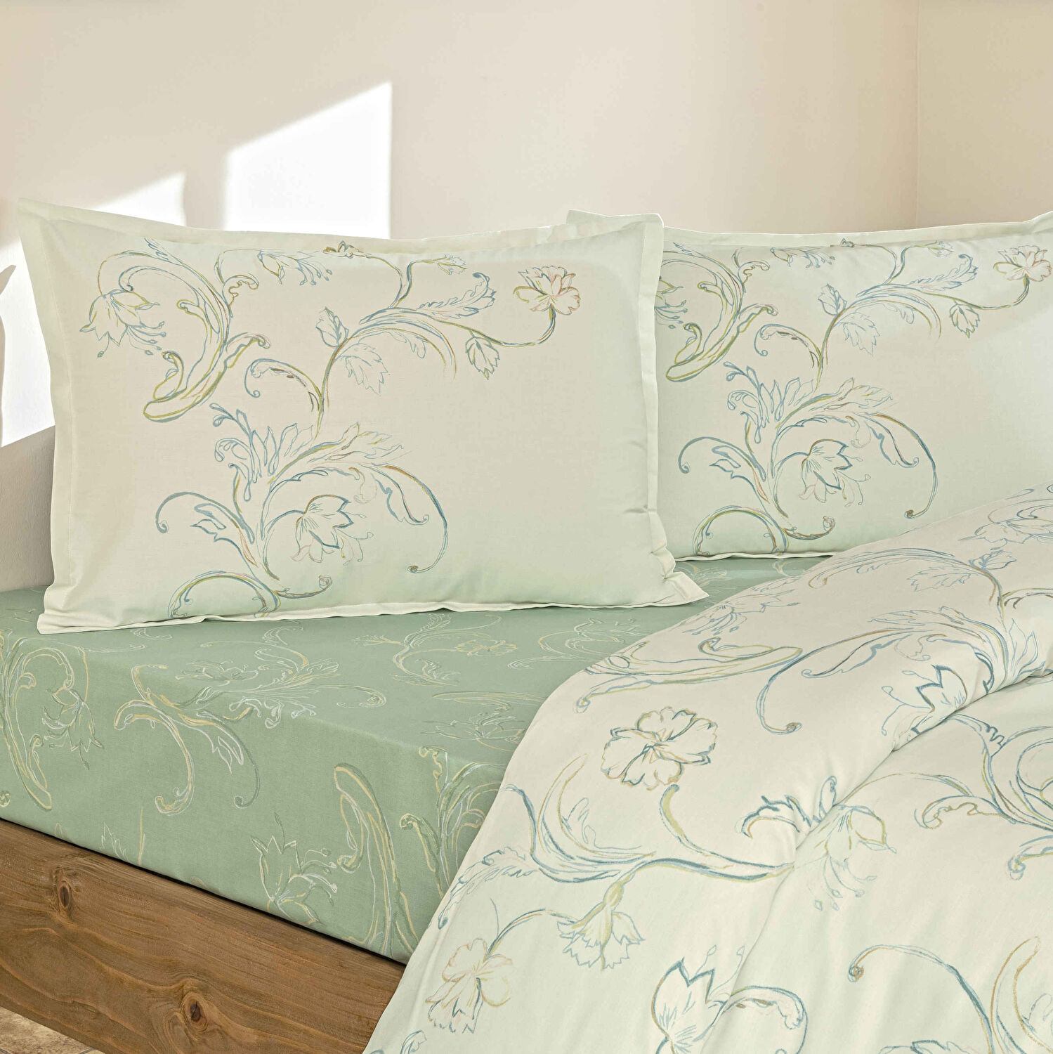 Linens Allday Verra Pamuk Saten Çift Kişilik Nevresim Takımı Beyaz