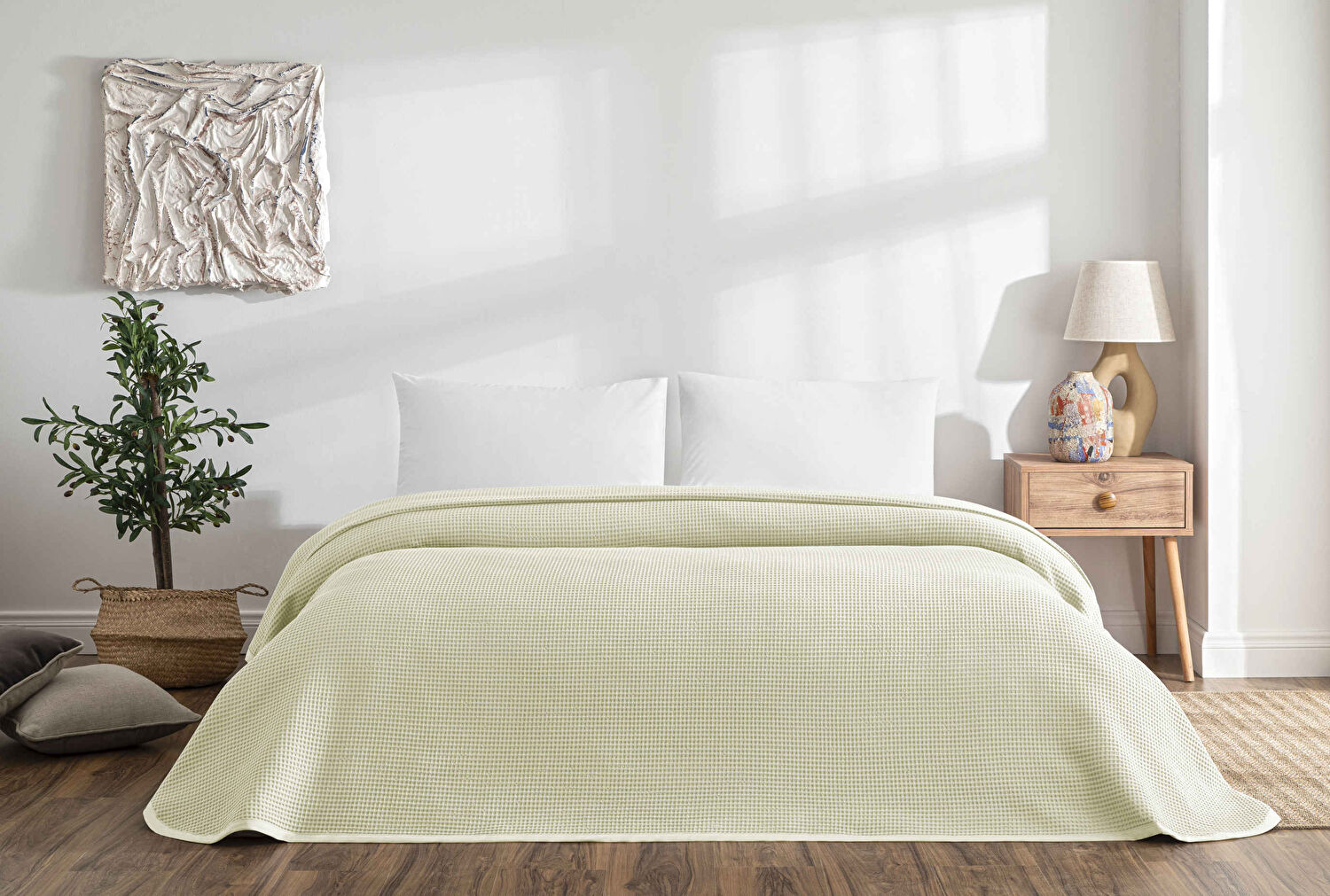 Linens Bsp Çift Kişilik Pike Açık Yeşil