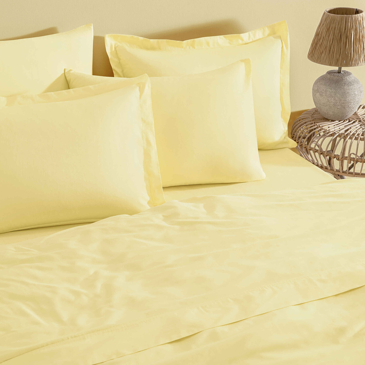 Linens Mix&Match Pamuk Saten Tek Kişilik Saten Nevresim Kılıfı Sarı