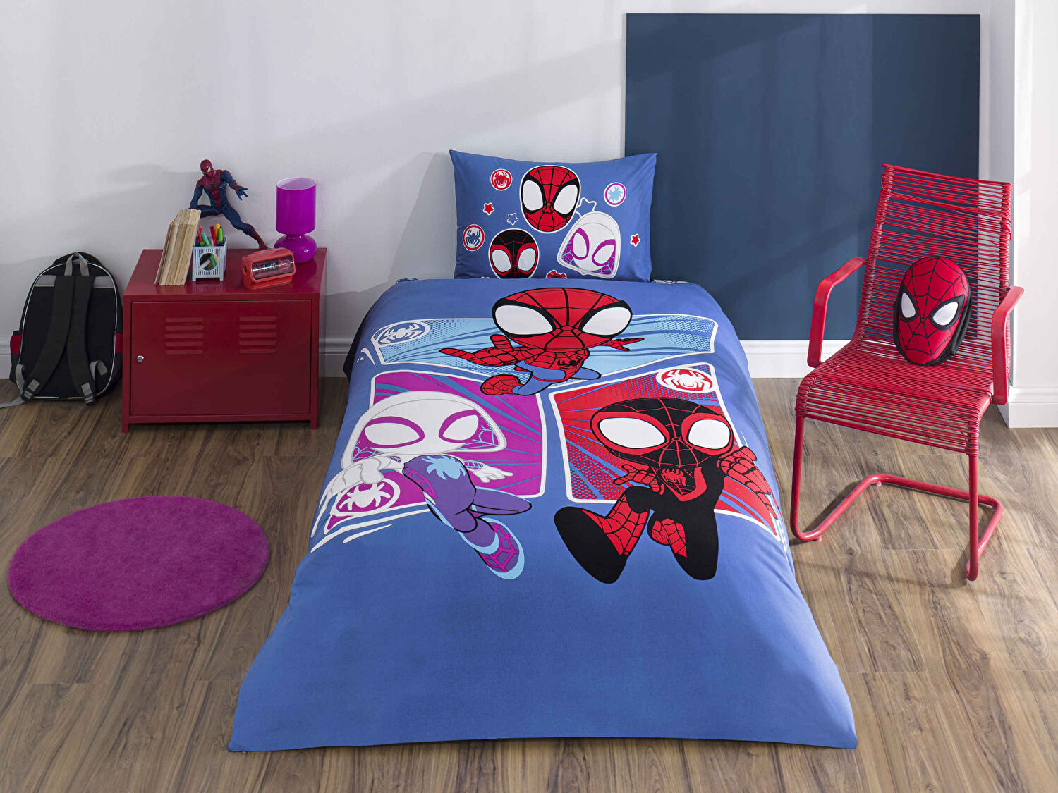 Taç Lisanslı Spidey Adventure Tek Kişilik Pamuk Nevresim Takımı