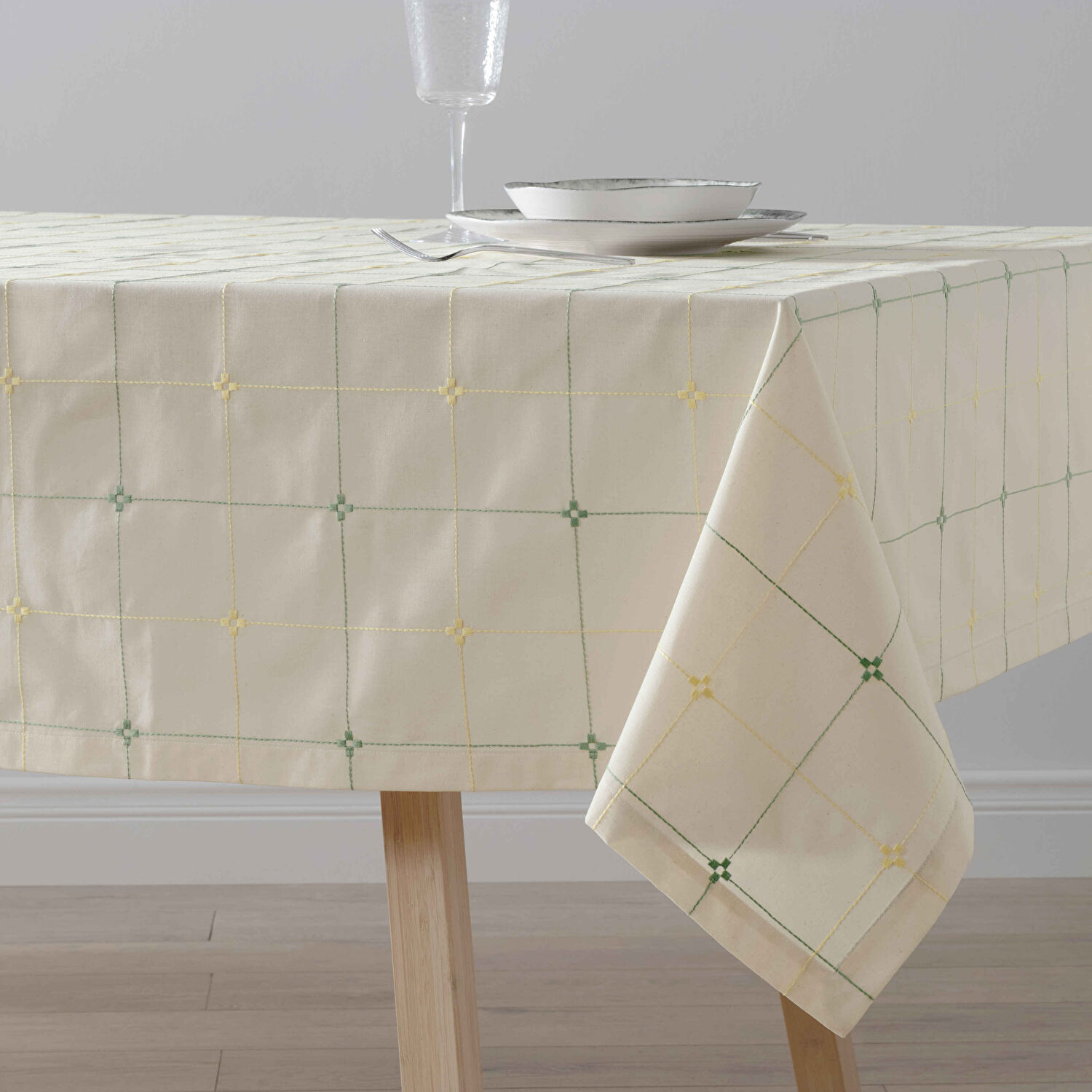 Linens Square 150x300 cm Masa Örtüsü Ekru-Renkli