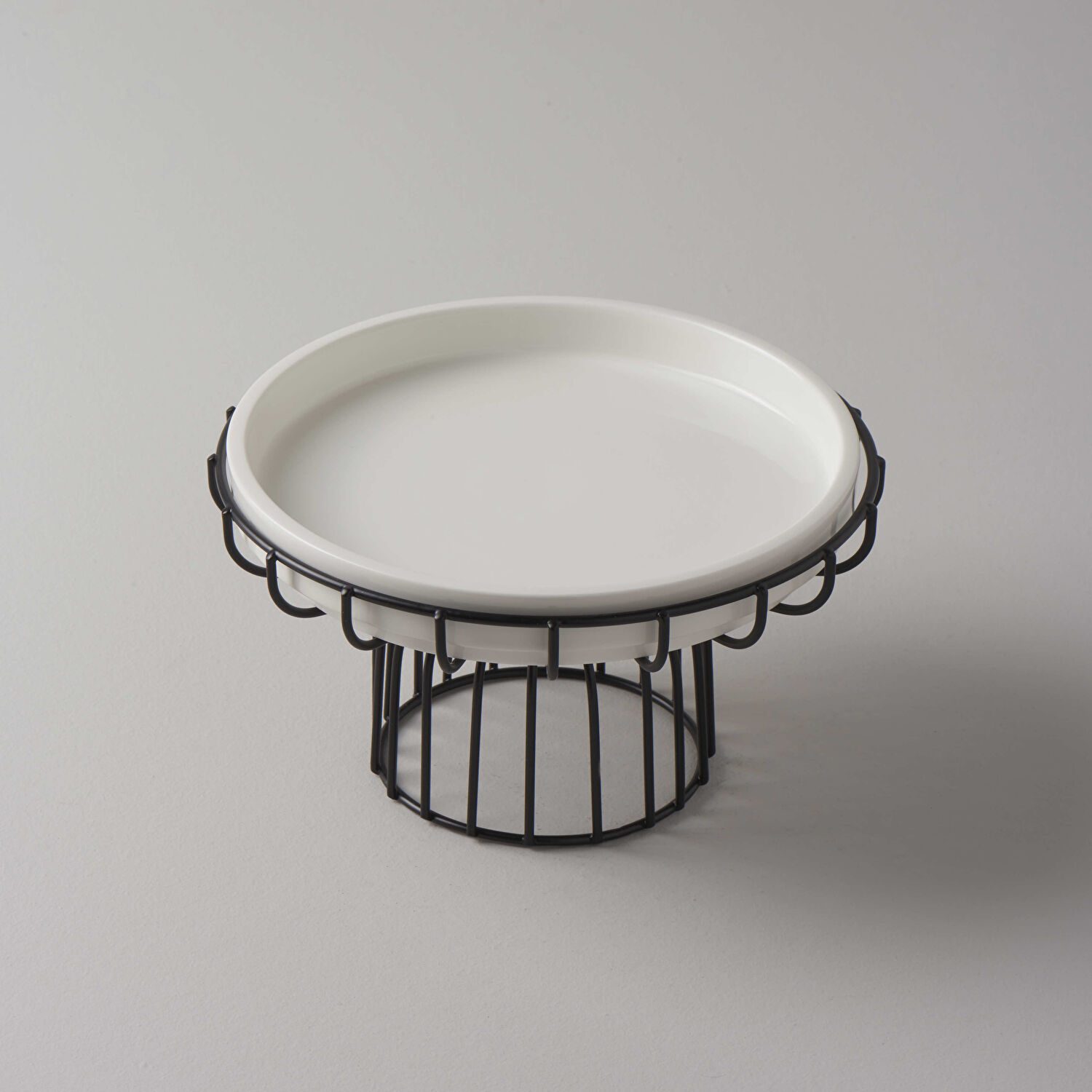 Linens Arlina Porselen-Metal 20,5x20,5x11,5 cm Ayaklı Tabak