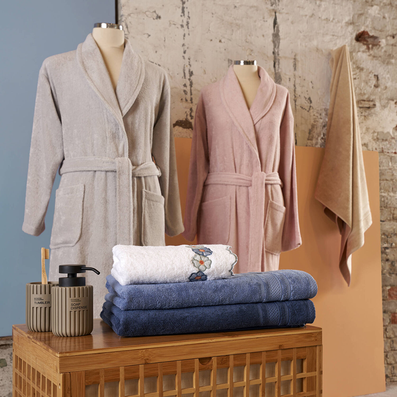 Linens Soft Pamuk Bornoz Gri L