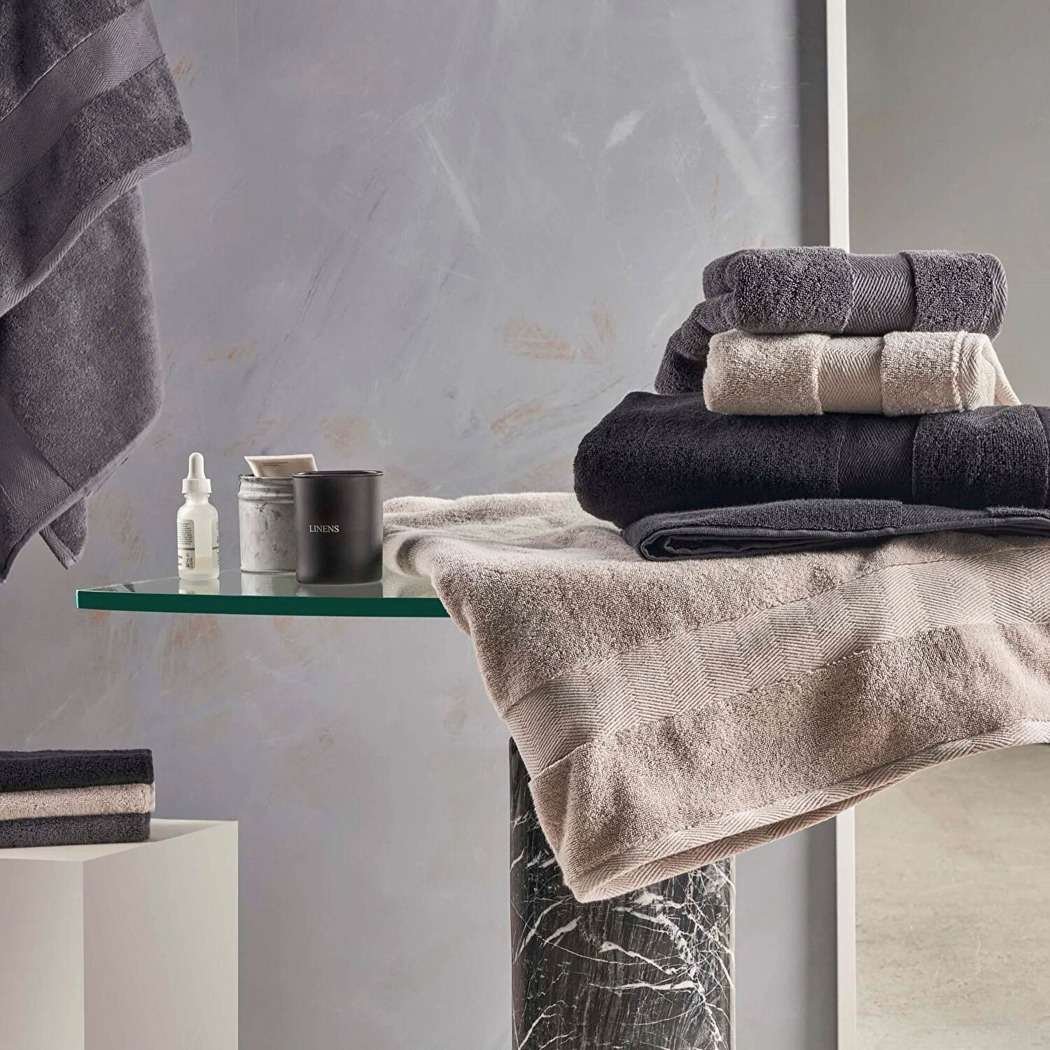 Linens Premium Pamuk 85x150 cm Banyo Havlusu Antrasit