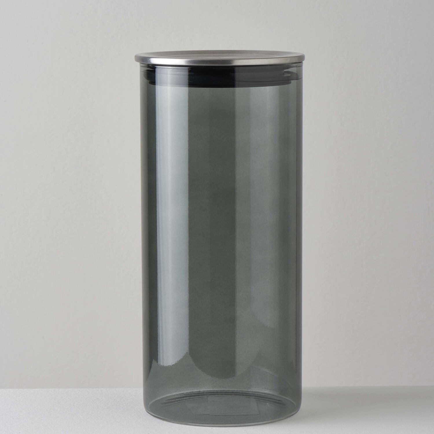 Linens Smoky Cam-Metal Kapak 1400 ml 10,4x10,4x22 cm Kavanoz Füme