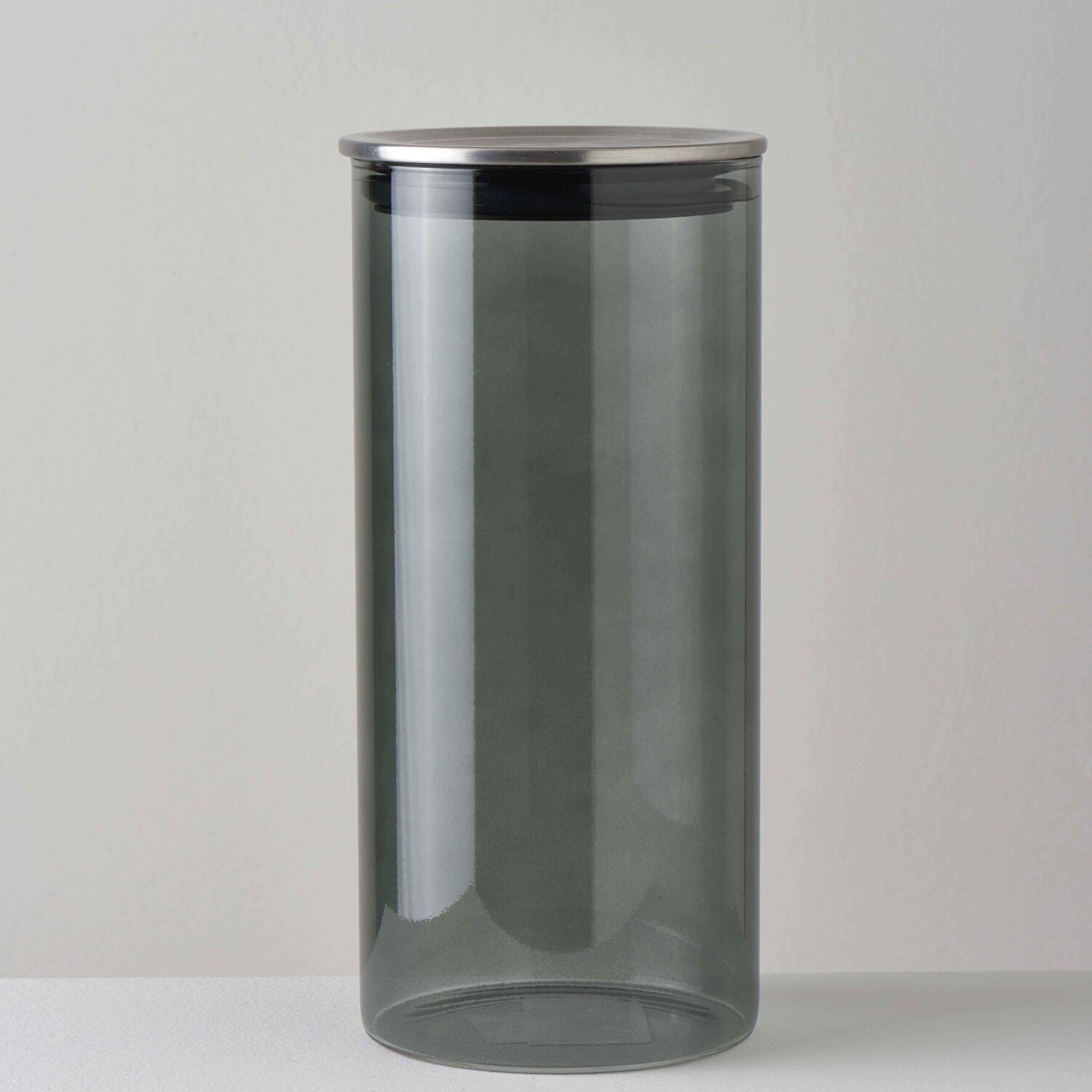 Linens Smoky Cam-Metal Kapak 1400 ml 10,4x10,4x22 cm Kavanoz Füme