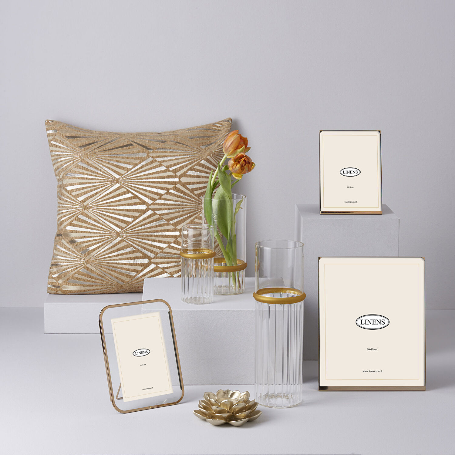 Linens Lunar Metal 10x15 cm Çerçeve Gold