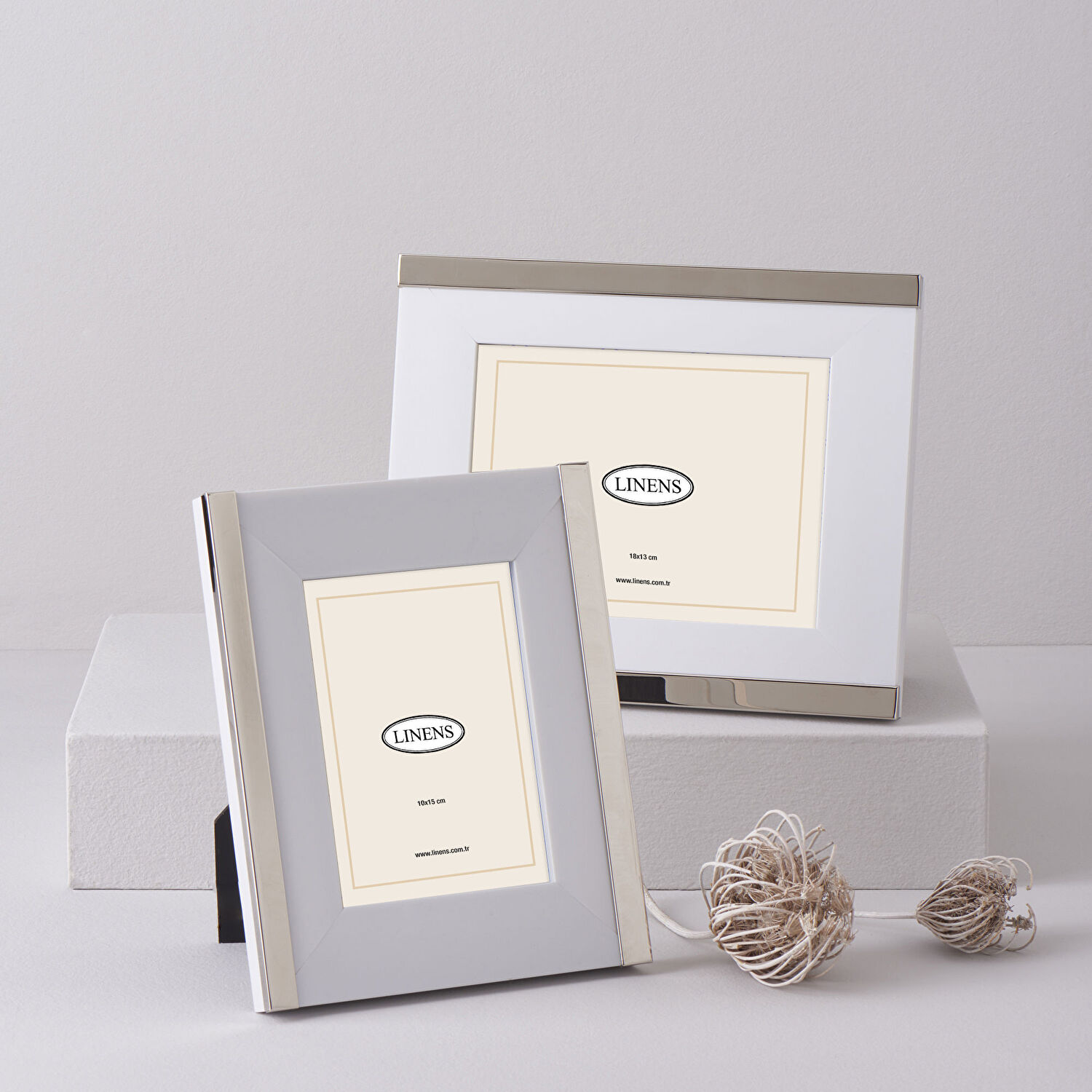 Linens Thick 10x15 cm Çerçeve Gümüş Beyaz