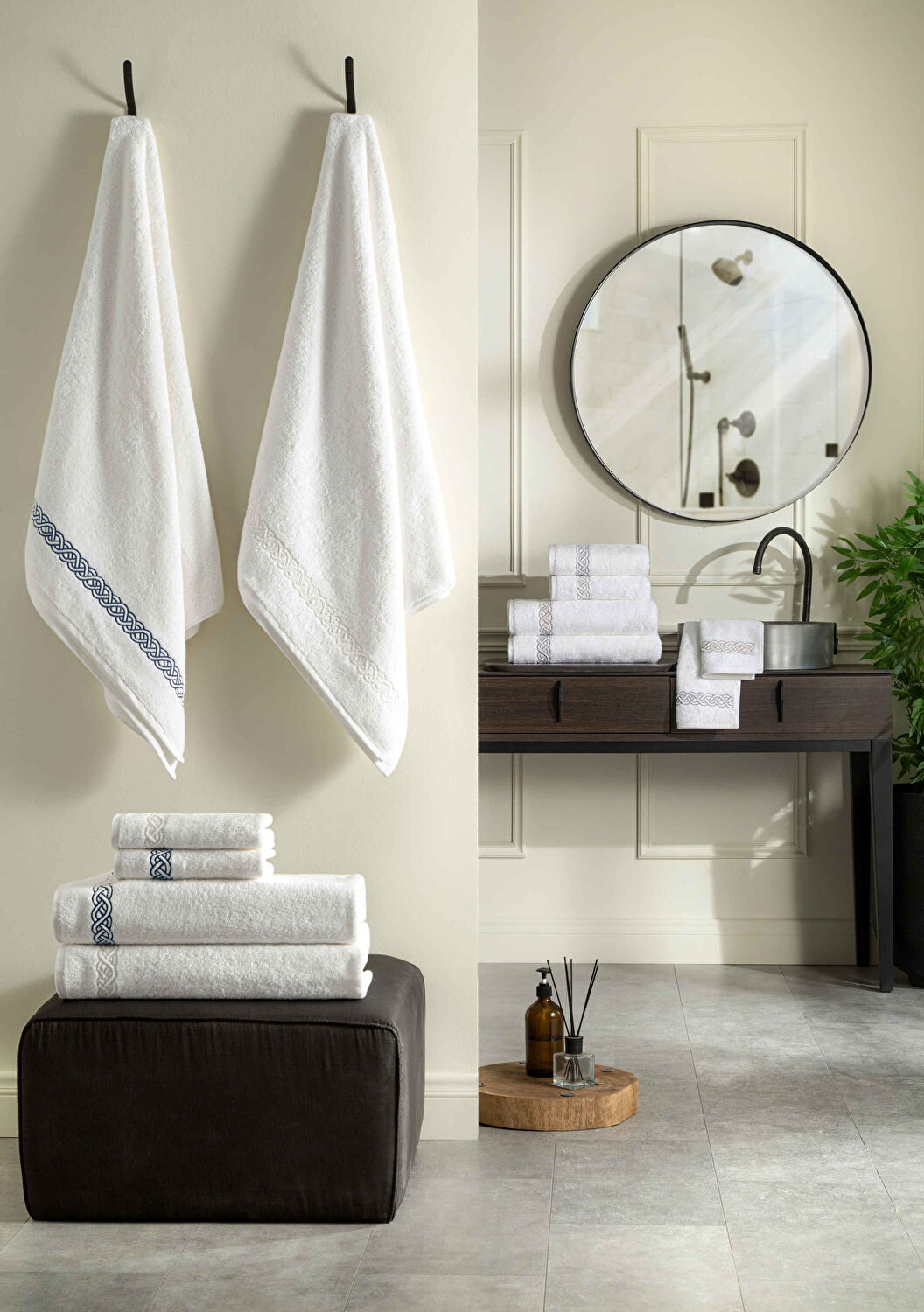 Valeron Helice 90x150 cm Banyo Havlusu Vizon