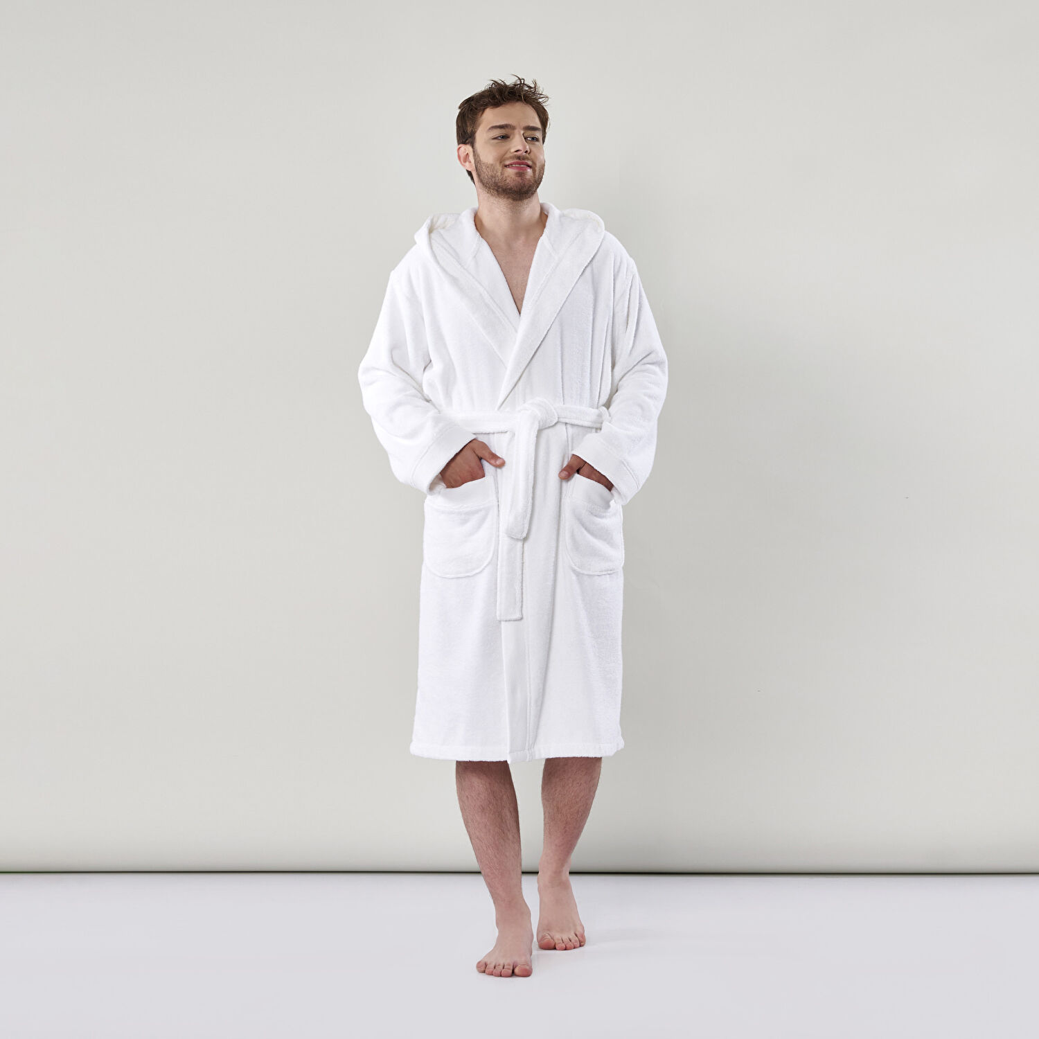 Linens Premium Pamuk L Bornoz Beyaz