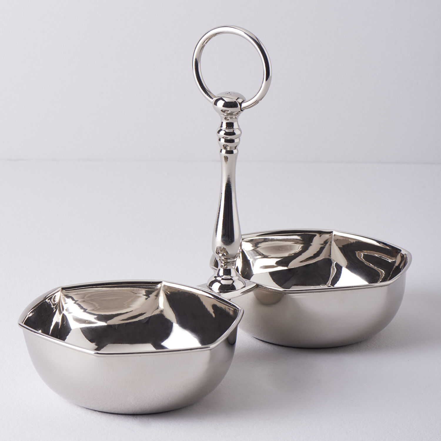 Linens Wawe 2'li 14,5x14,5x19 cm Kase Gümüş