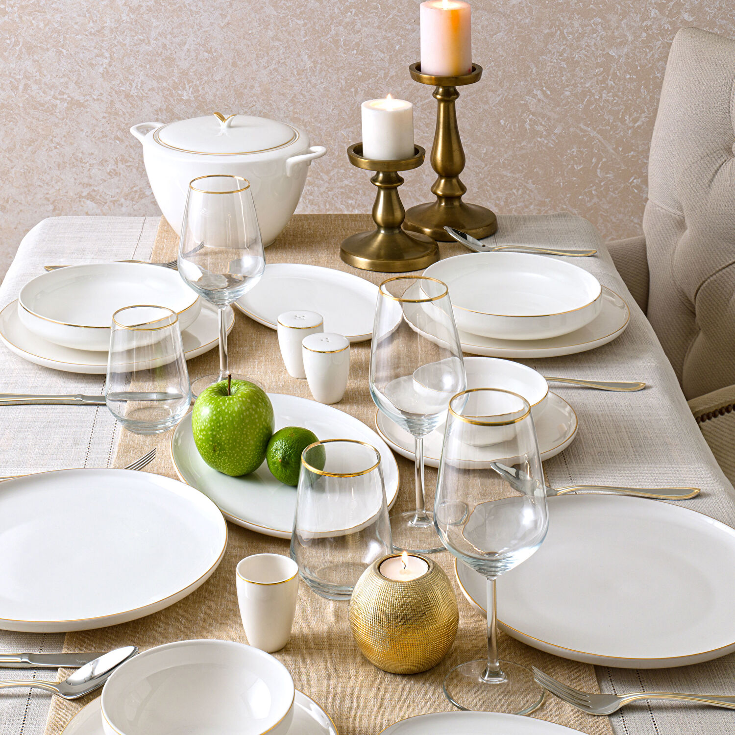 Pierre Cardin Pure Gold 60 Parça Yemek Takımı