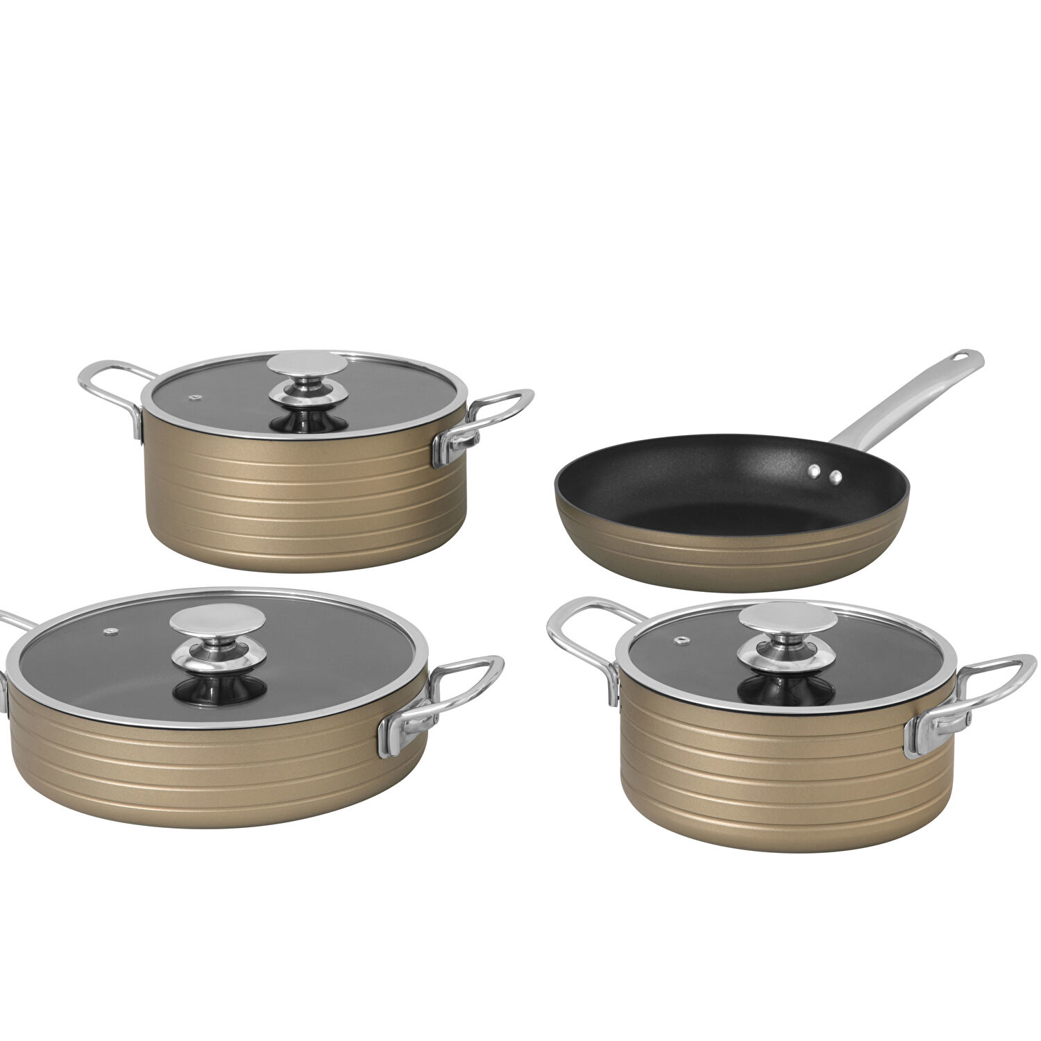 Pierre Cardin Diamond Graniks Gold 7 Parça Tencere Seti