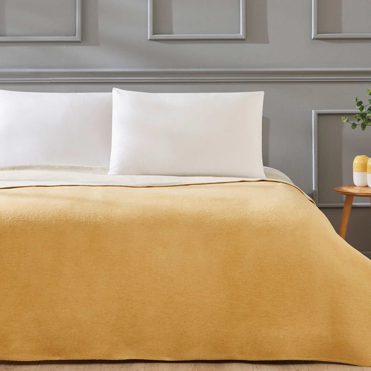 Linens Gloria Battaniye Çift Kişilik Hardal