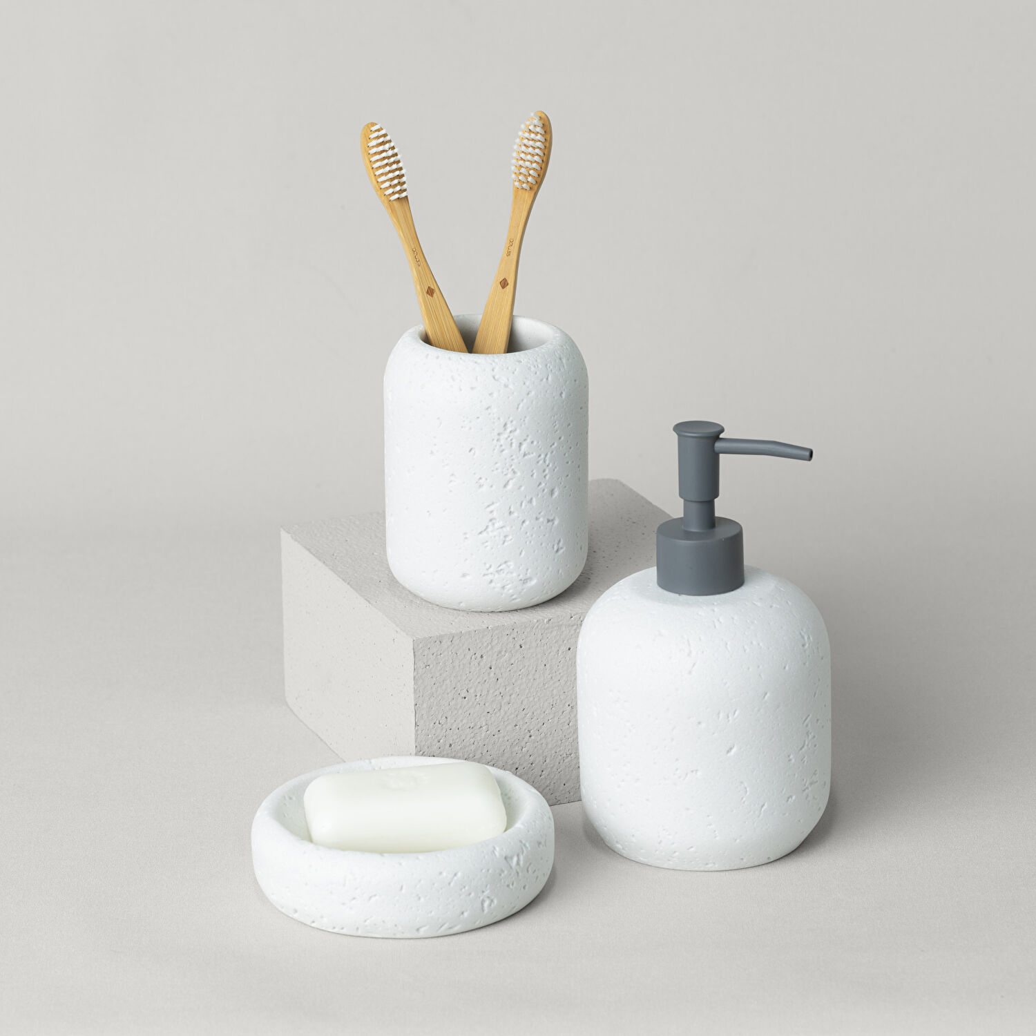 Linens Lumıa 11,4X3,1 cm Katı Sabunluk Beyaz