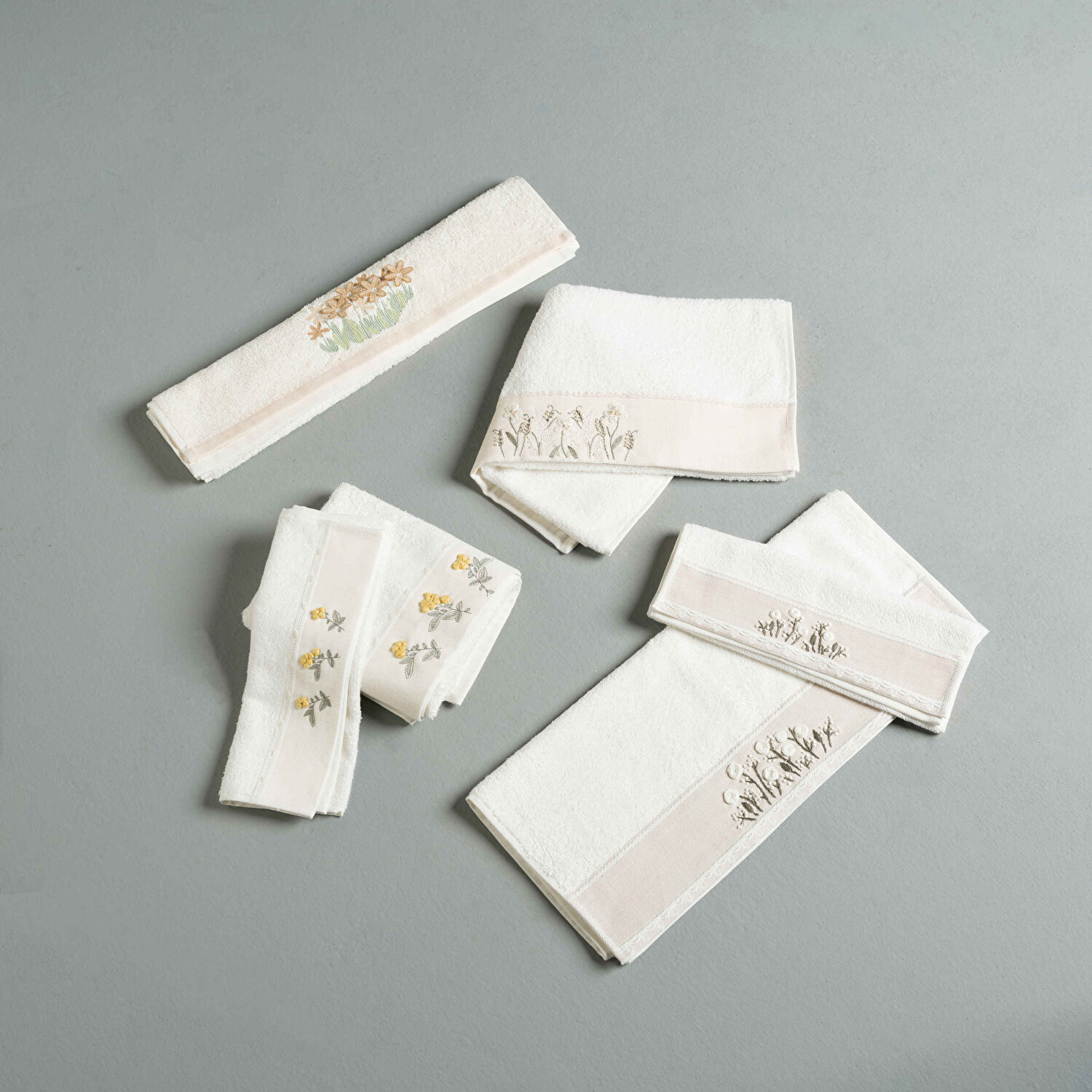 Linens Camila Pamuk 50X85 cm Yüz Havlusu Ekru