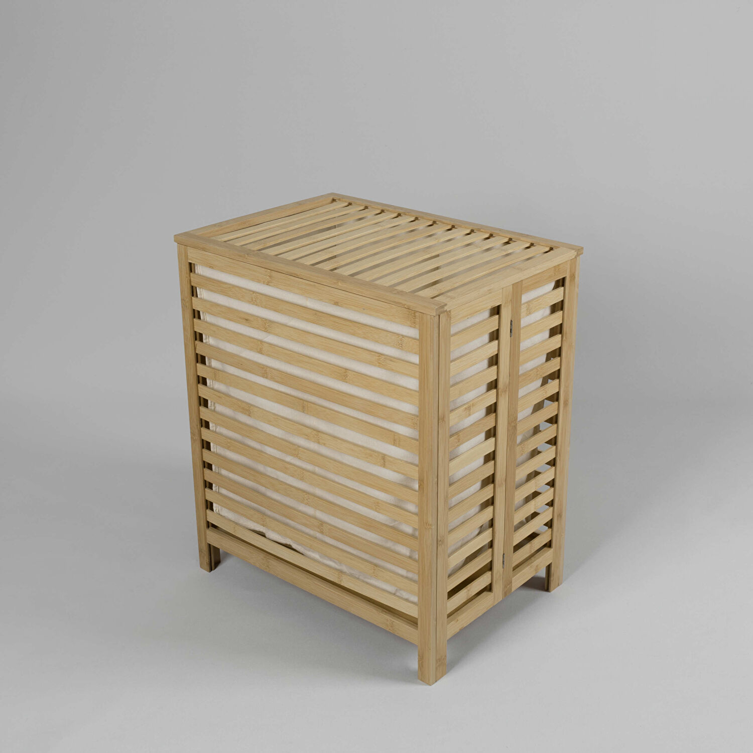 Linens Wooden Ahşap 53X36X60 cm Çamaşır Sepeti Naturel