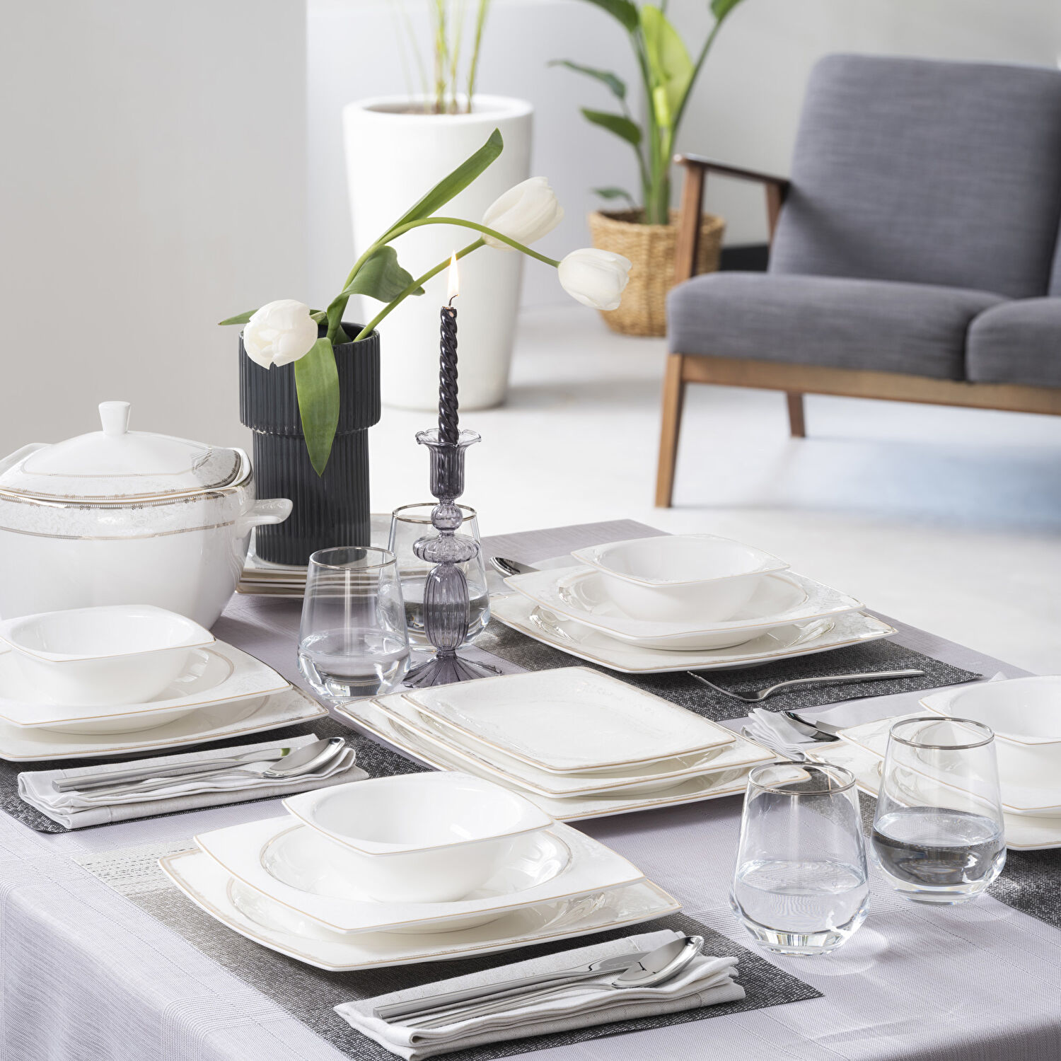 Pierre Cardin Noura 60 Parça Yemek Takımı