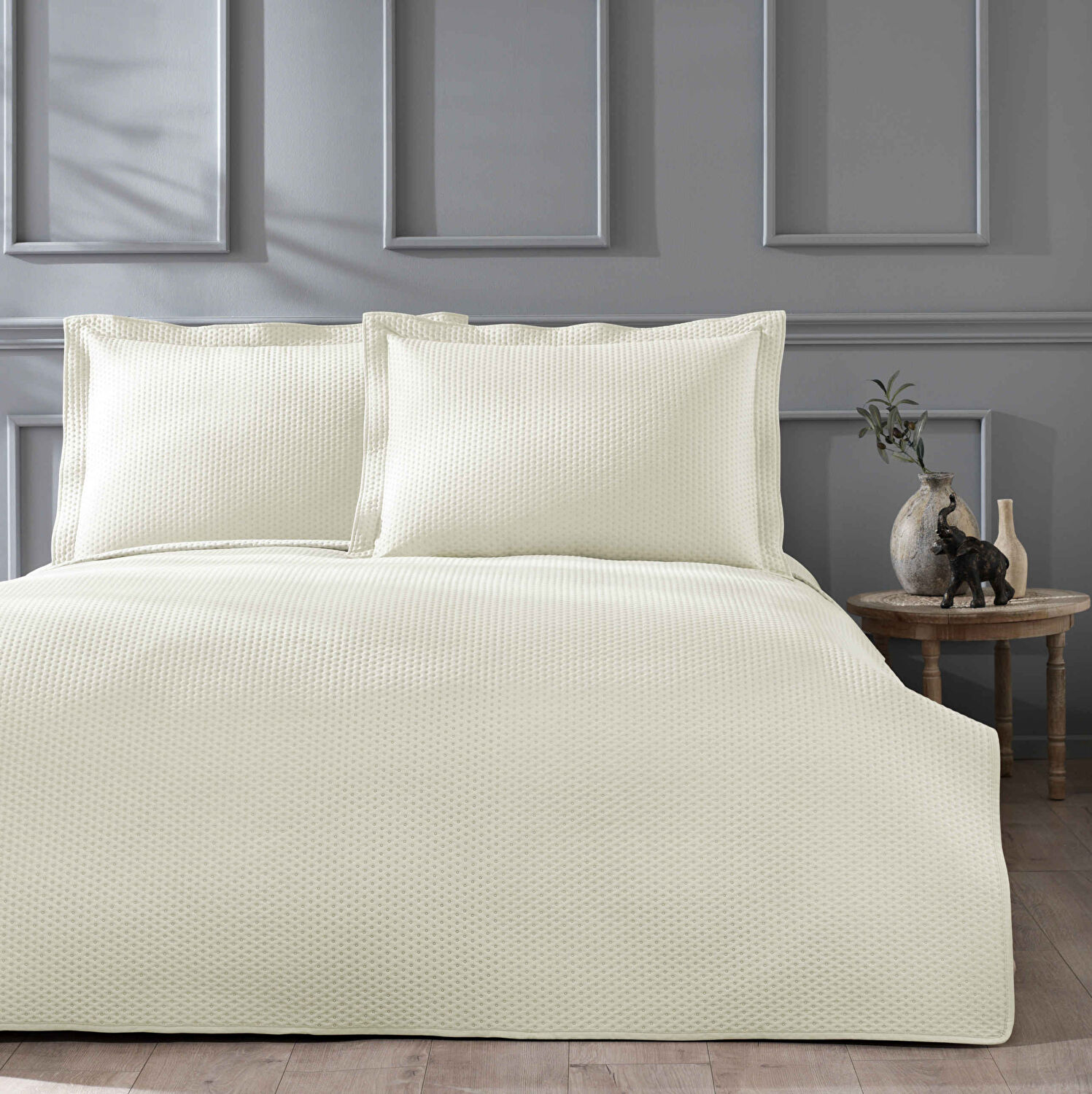 Linens Mist Çift Kişilik Yatak Örtüsü Seti Kum