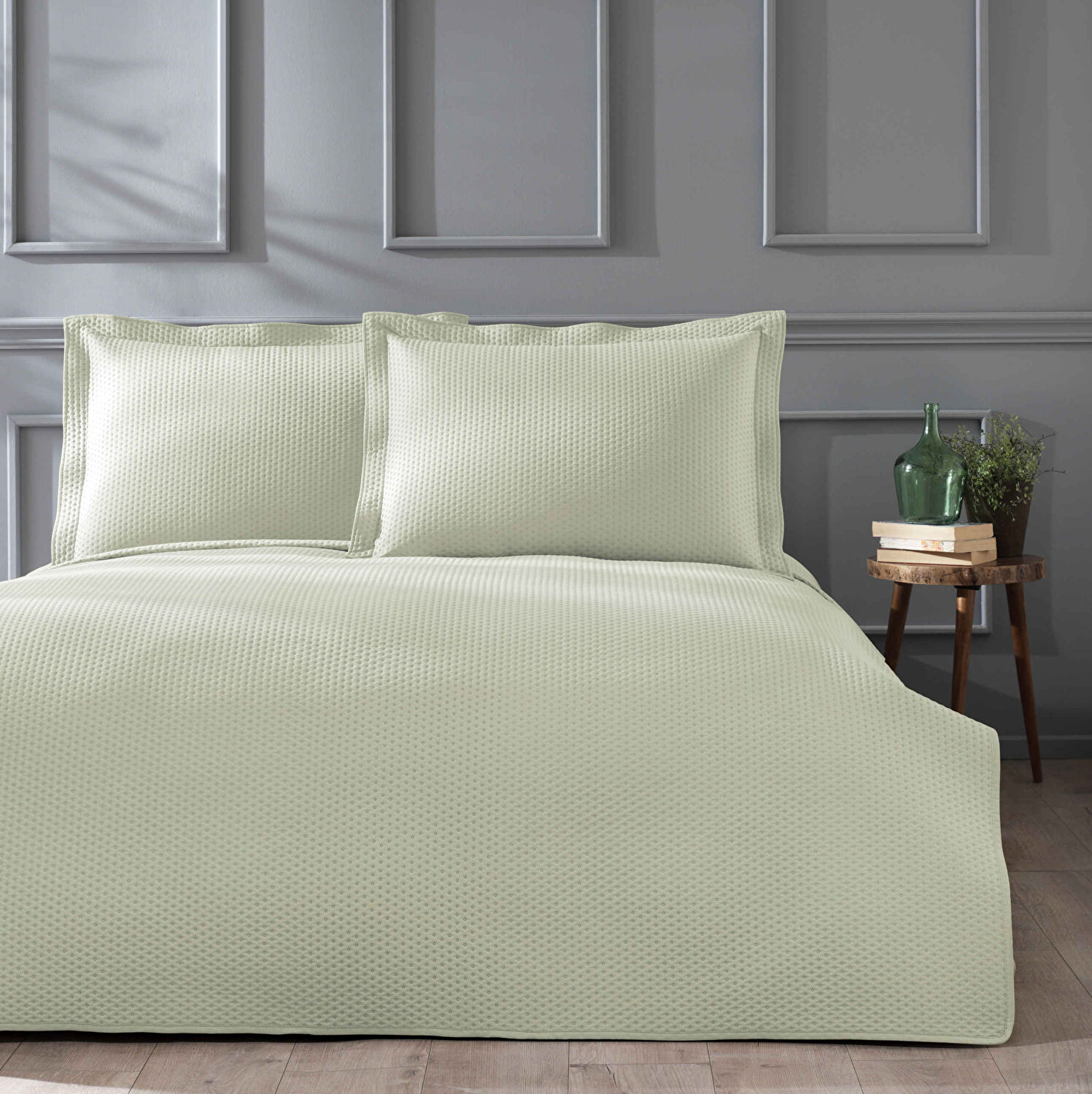 LINENS MIST YATAK ORT SETI ACIK YESIL TK