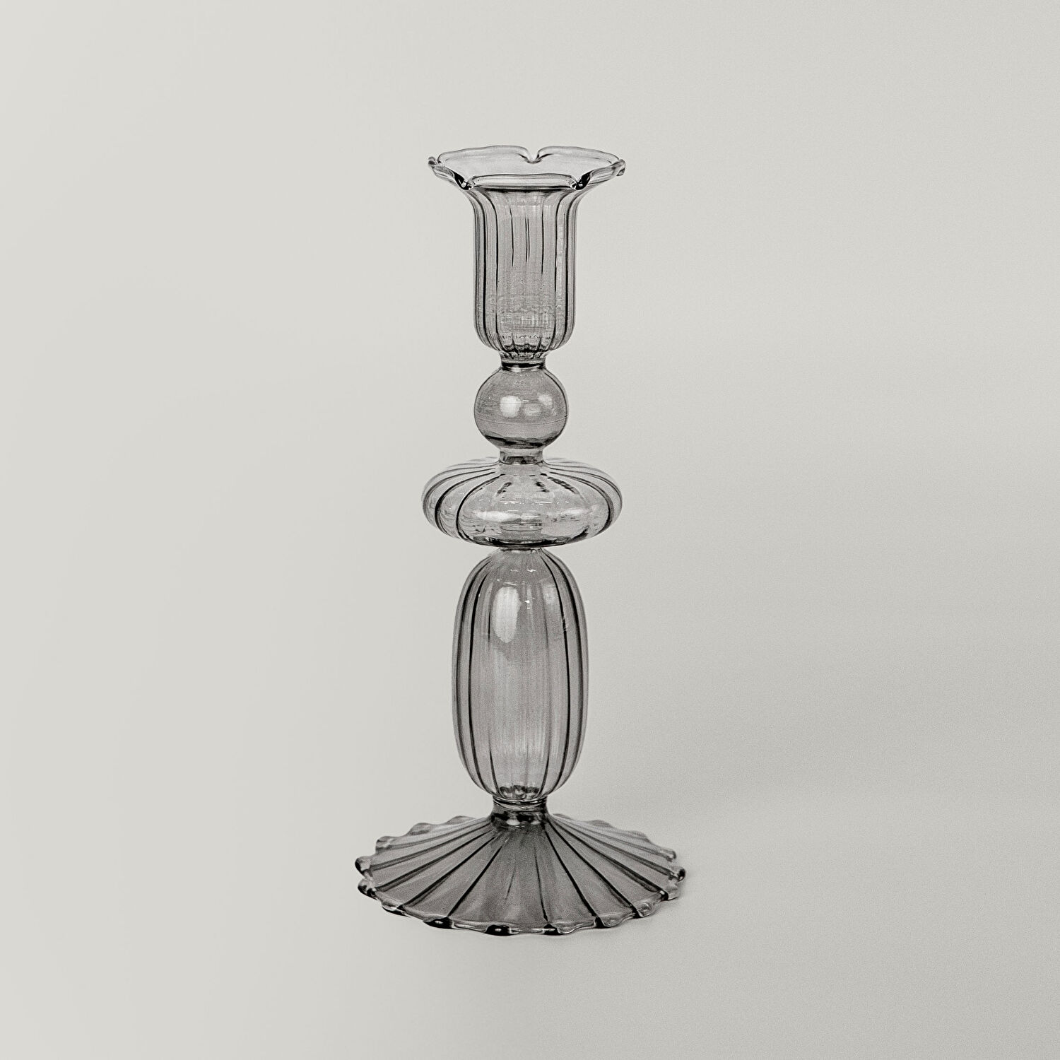 Linens Ecow Şamdan 9x9x19 cm Gri